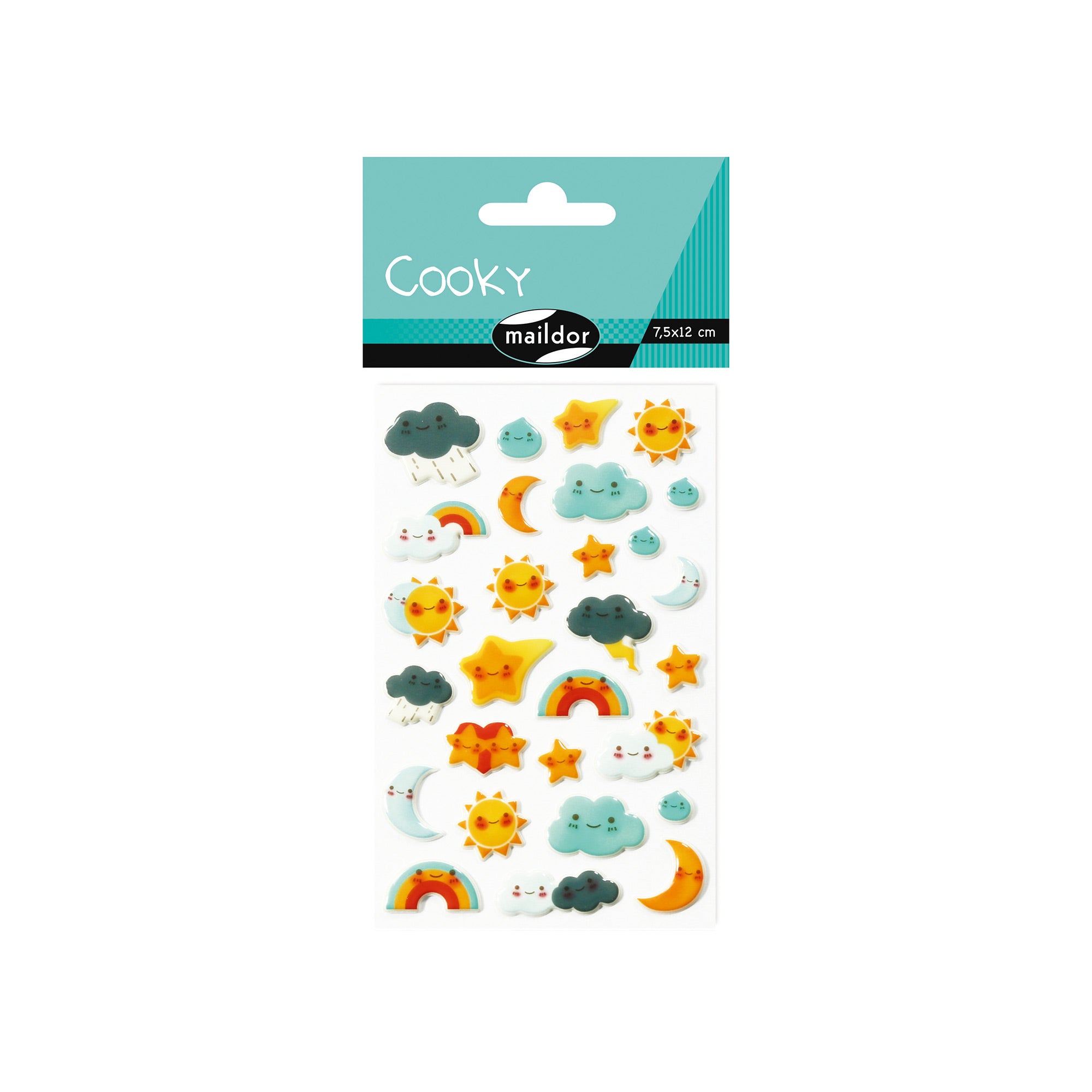 Adorable 3D Kawaii Weather Cooky Stickers