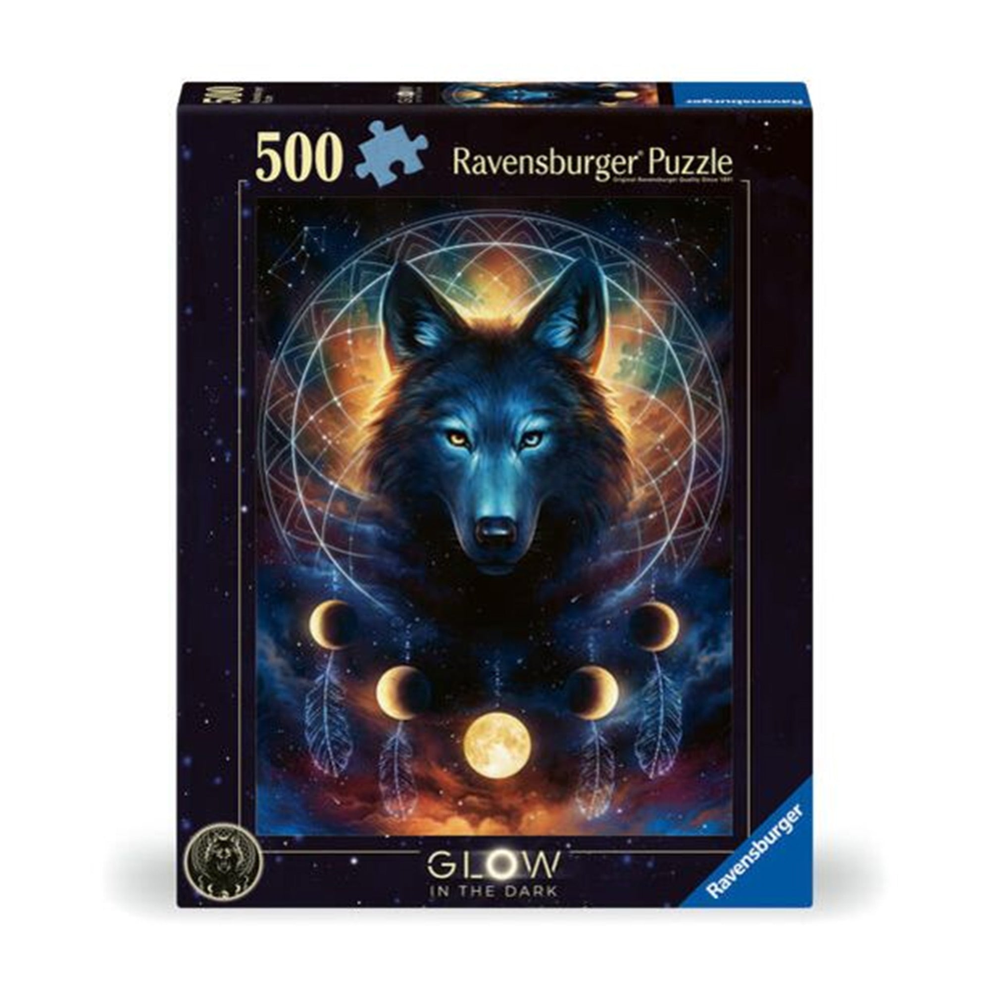 Adult Glow-in-the-Dark Lunar Wolf Puzzle - 500 Pieces