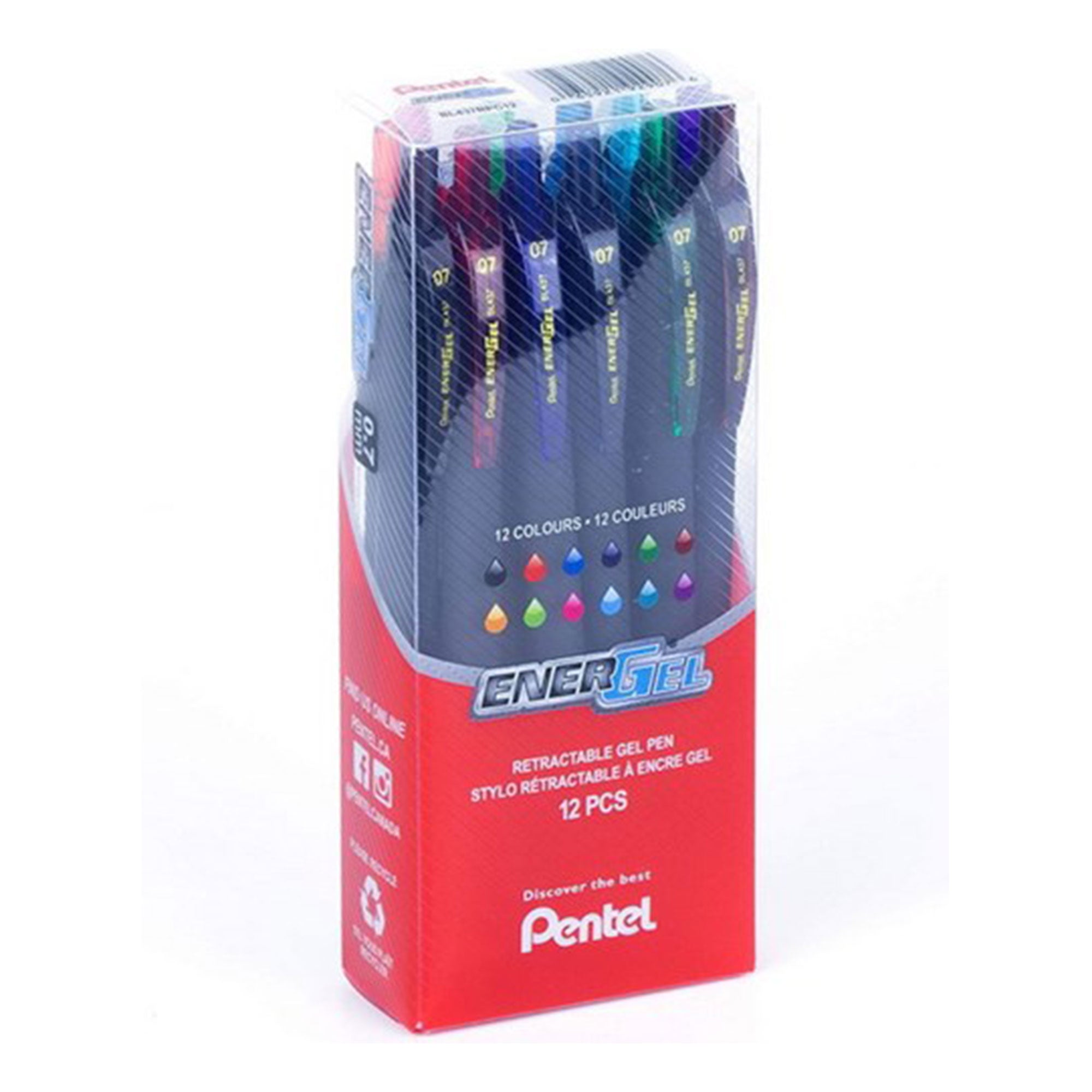 12-Pack Energel Pens - Vibrant Assorted Colors