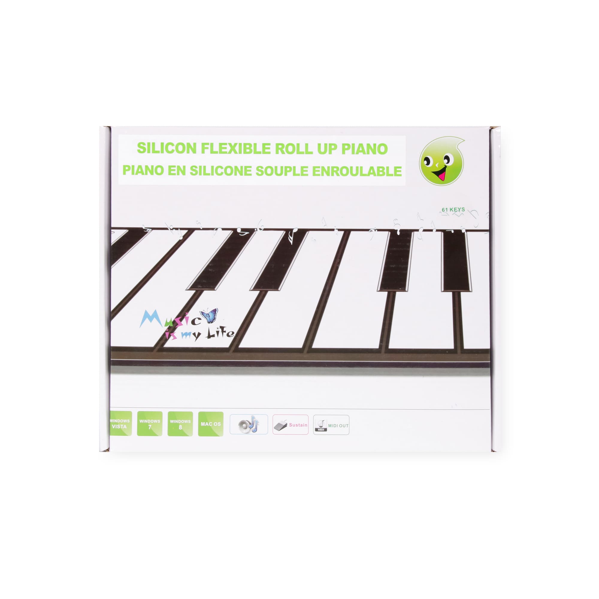 Portable 61-Key Roll-Up Silicone Piano Keyboard