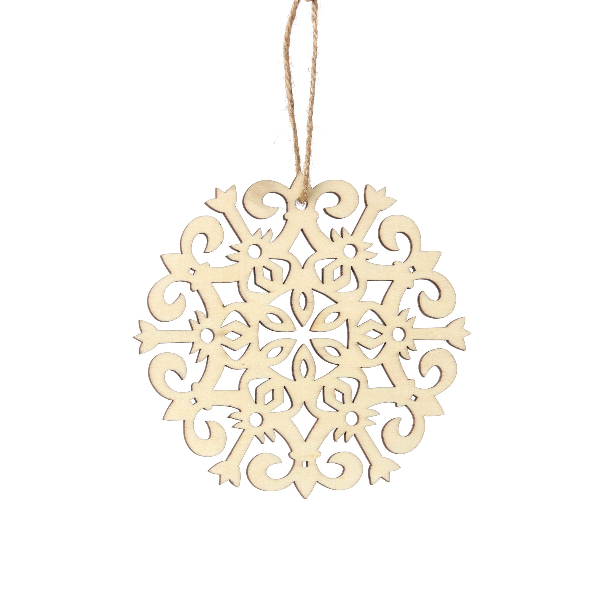 3-Pack Exquisite Natural Wood Mandala Ornaments