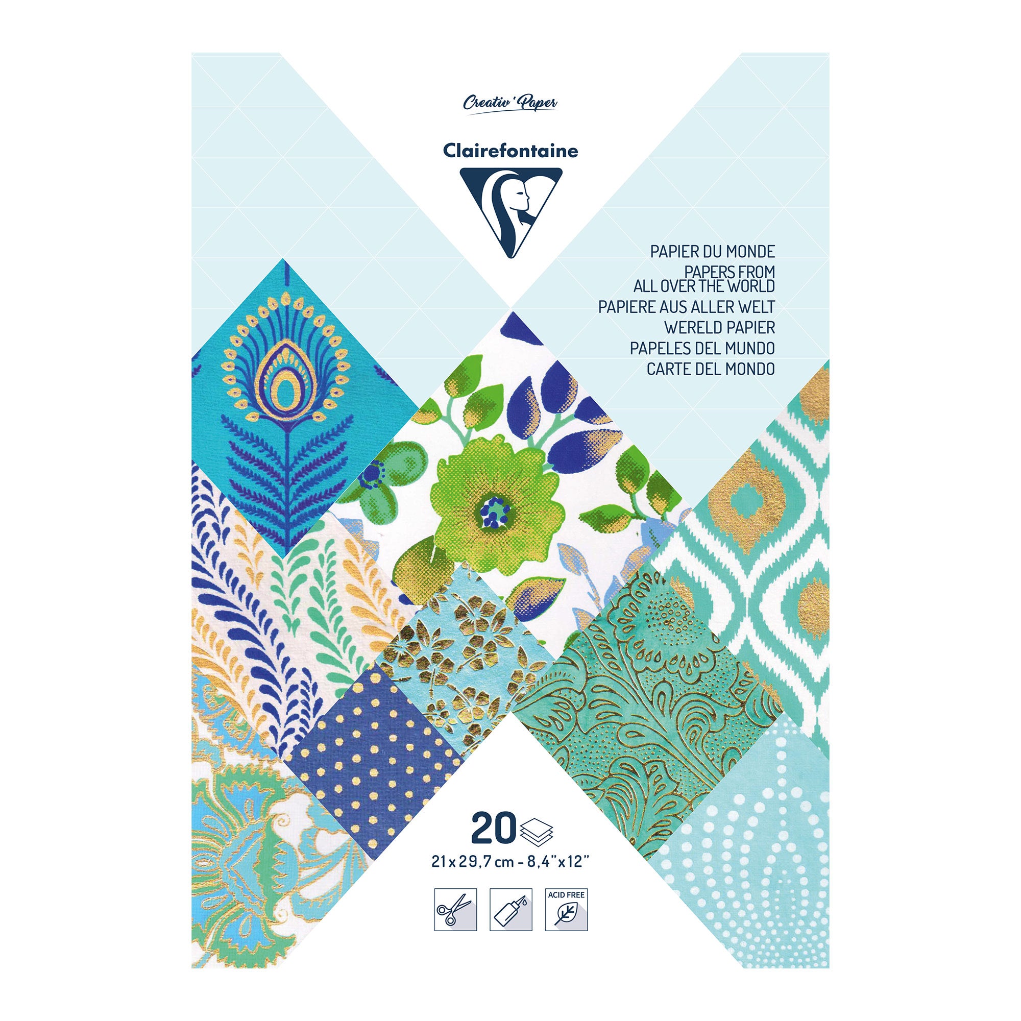 Enchanting A4 Blue Artisanal Paper Pack