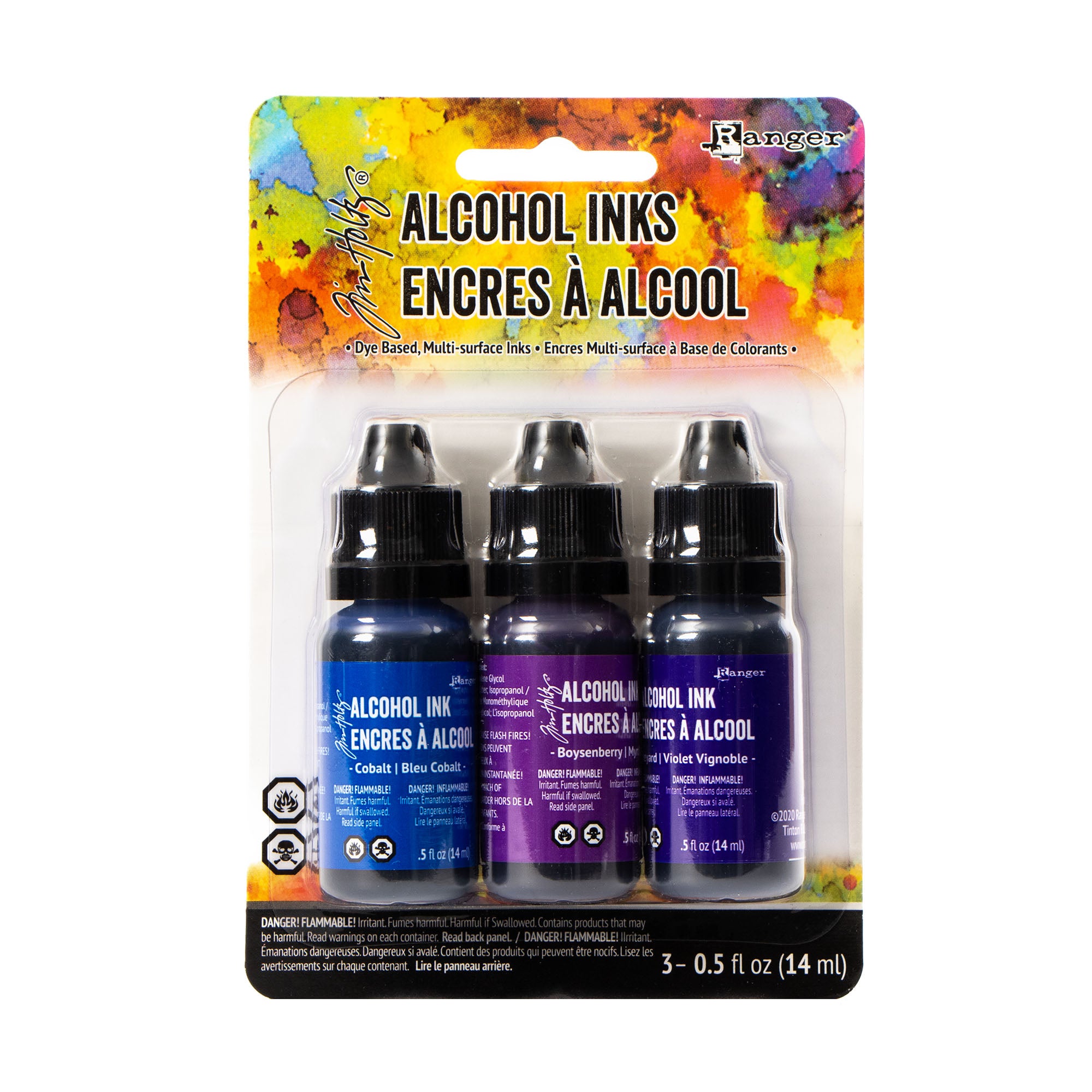 Tim Holtz 3-Pack Alcohol Inks - Stunning Indigo/Violet Spectrum