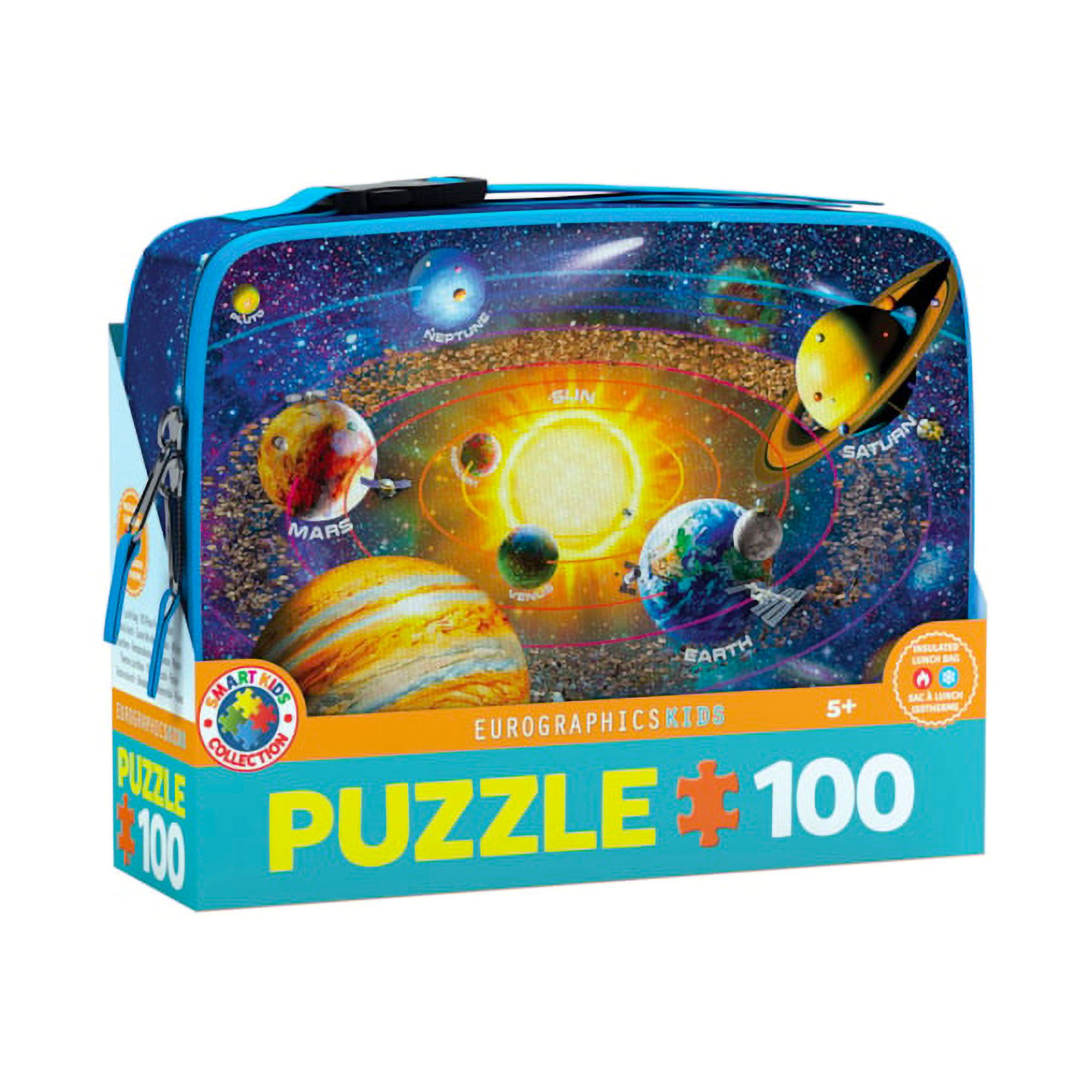 Solar System 100-Piece Puzzle Insulated Lunch Box - A Fun Gift for Kids!