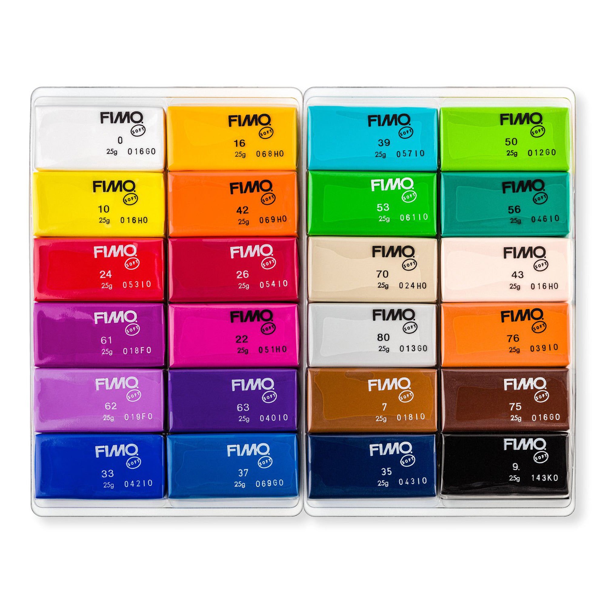 FIMO Soft 24-Piece Polymer Clay Set - A Rainbow of Basic Colours
