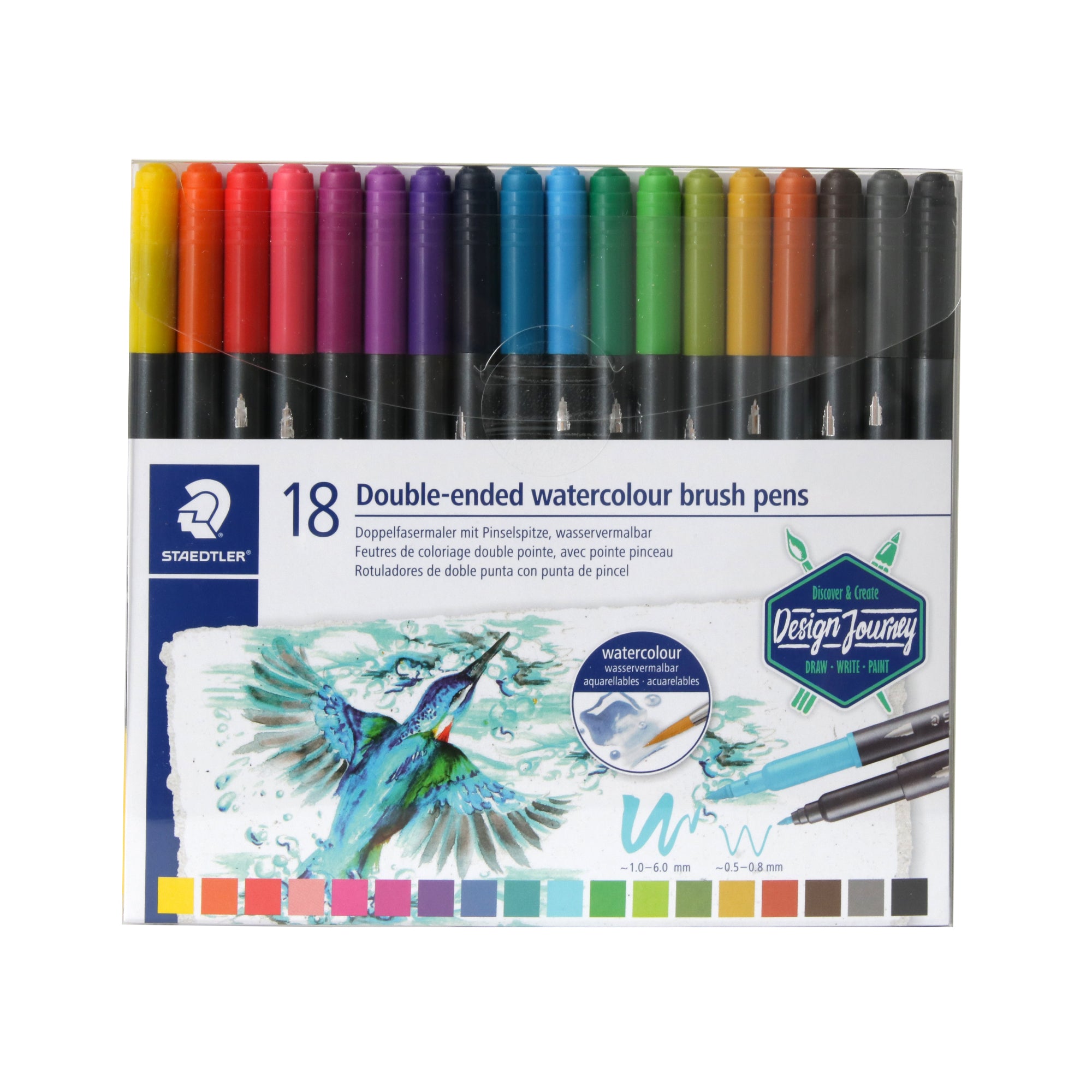 Staedtler 18-Pack Double-Ended Watercolour Brush Markers: Unleash Your Creativity!