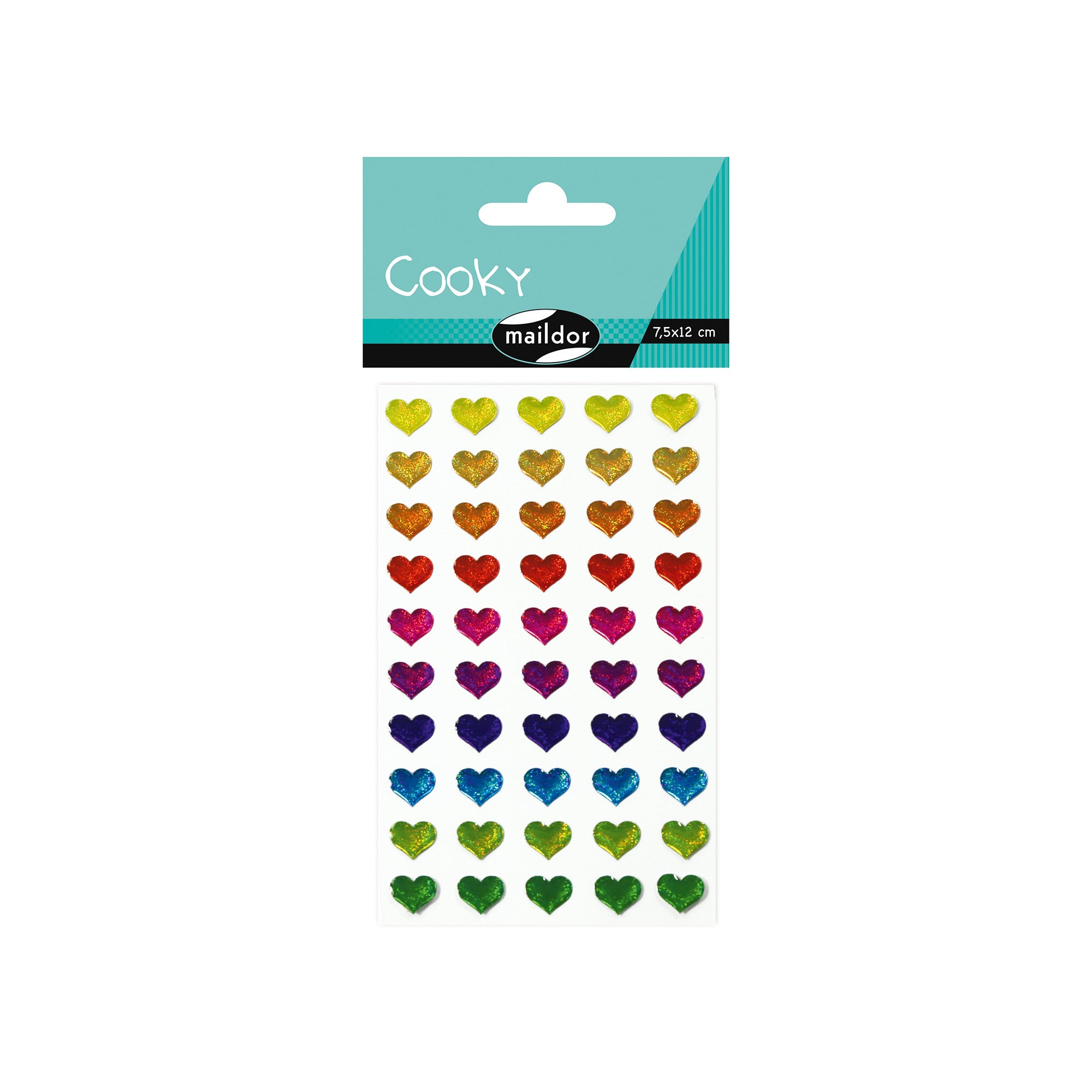 Enchanting Coloured Hearts Cooky Stickers