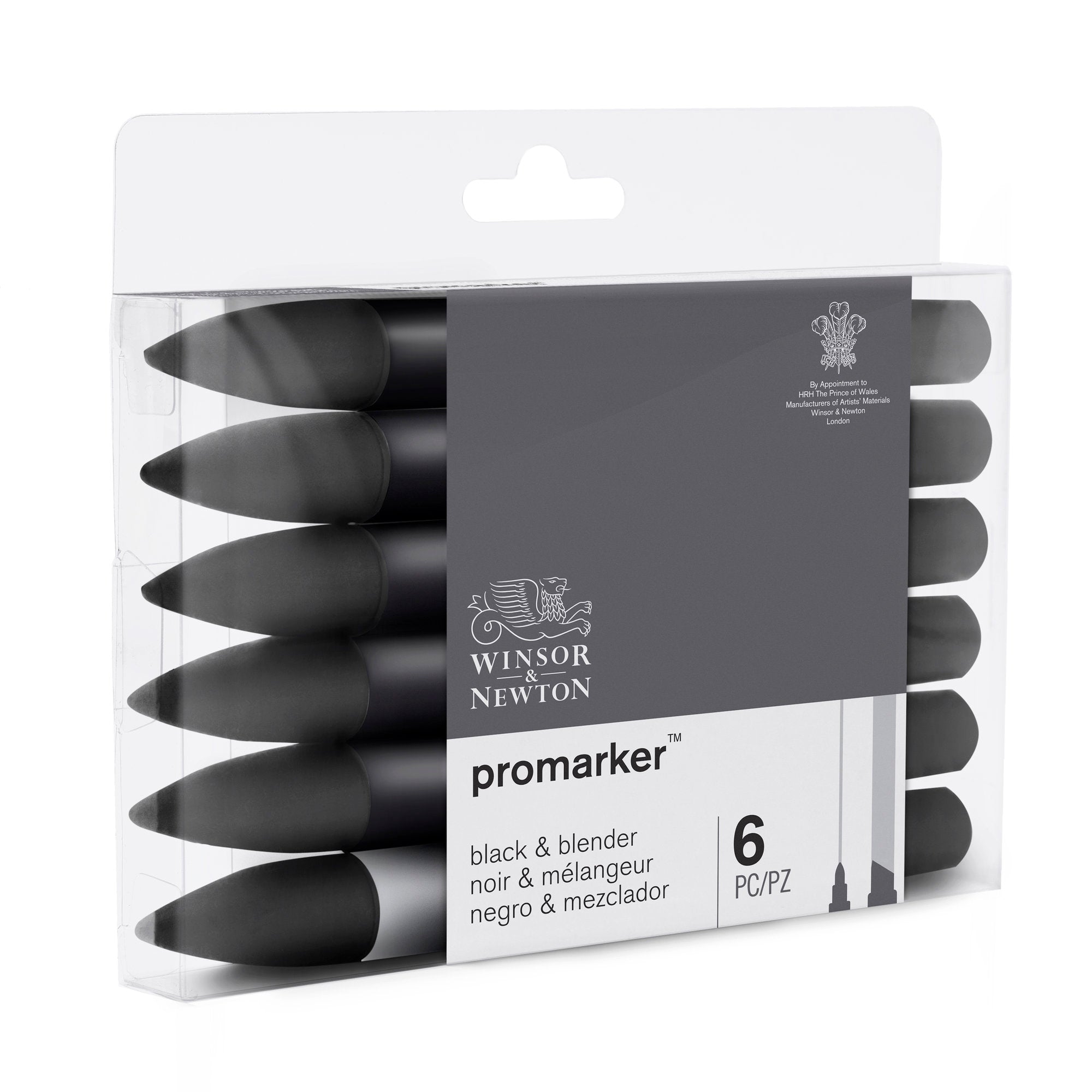 6-Piece Double-Tip Promarker Marker Set: Unleash Your Creativity with Black & Blender