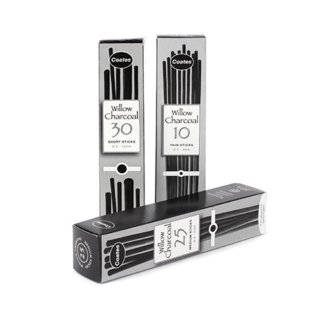 Coates 25-Pack Medium Willow Charcoal Sticks - A Must-Have for Artists!