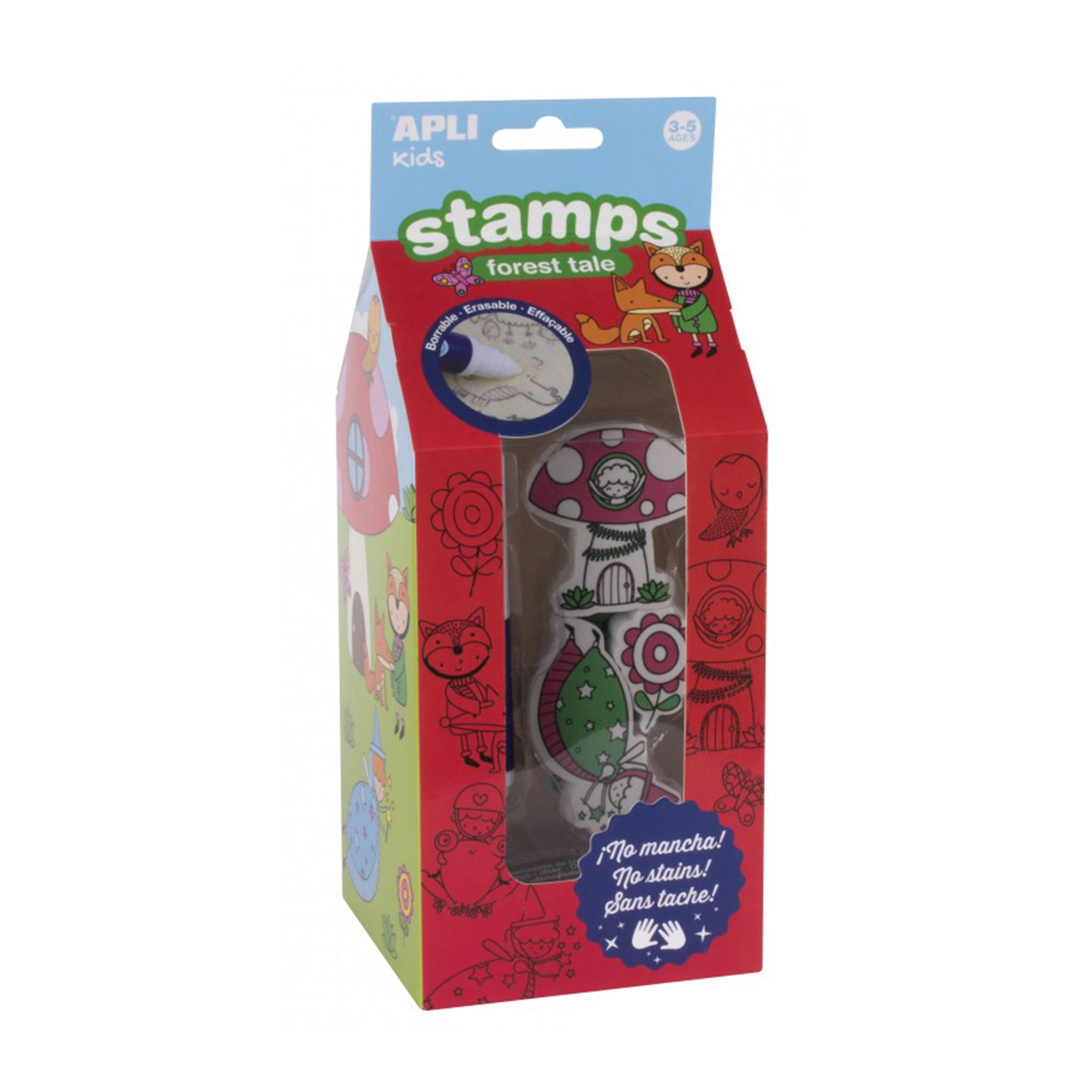 Enchanting 7-Pack Magic Forest Erasable Kids Stamps