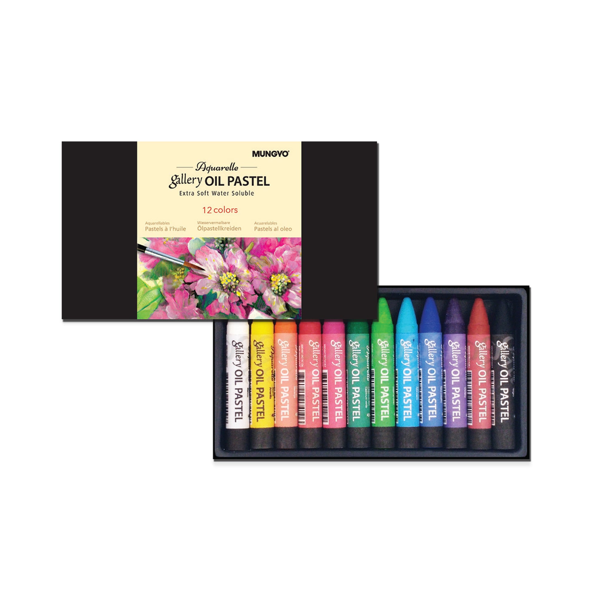 Gorgeous 12-Pack Water-Soluble Oil Pastels by Mungyo