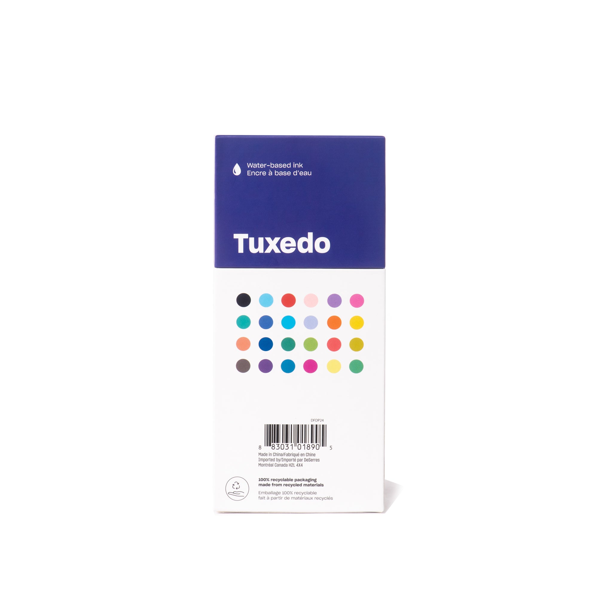 24-Pack Tuxedo Double-Ended Markers Set in Assorted Colors - Fine and Brush Tips!