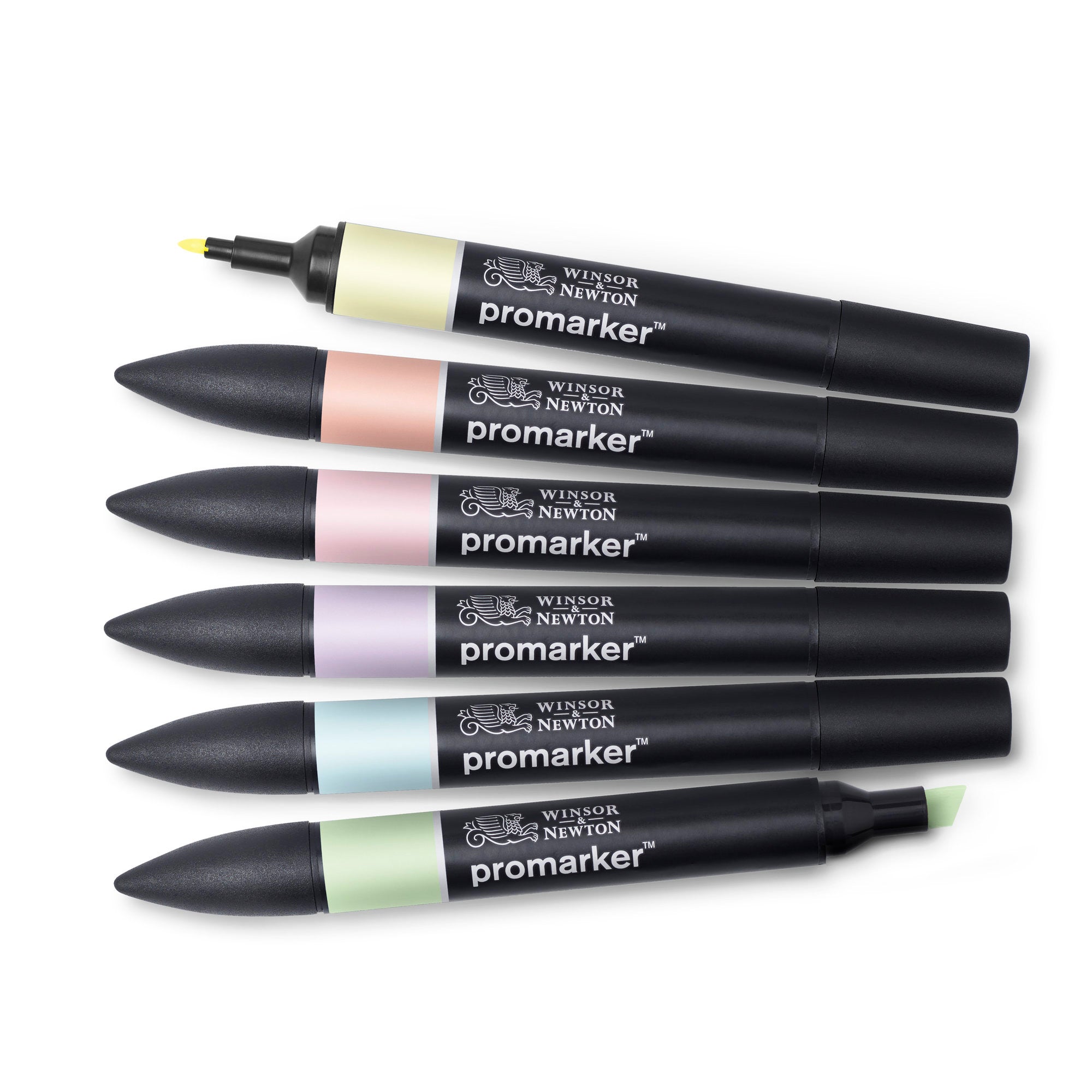 Enchanting 6-Piece Double-Tip Promarker Marker Set in Pastel Tones