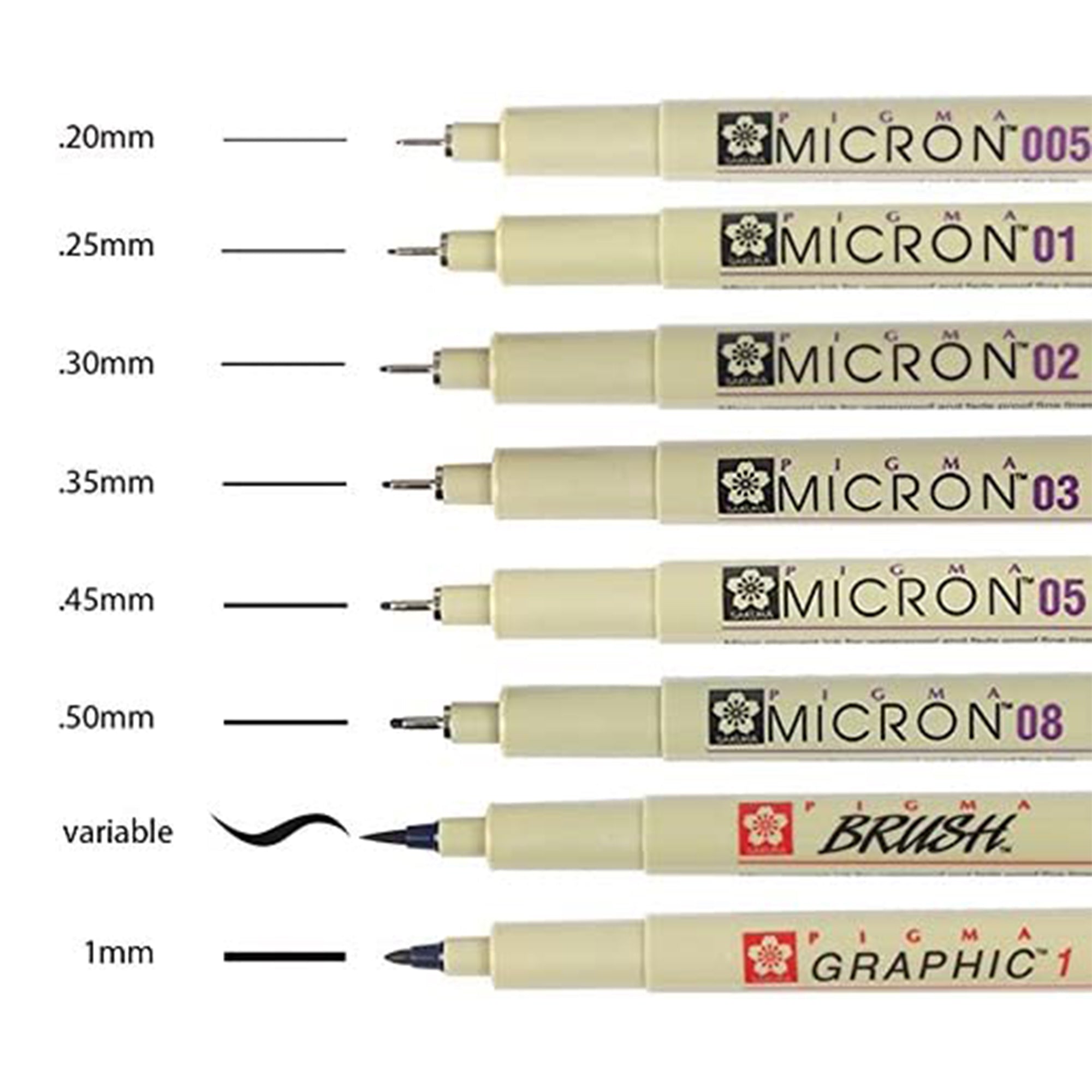 8-Pack Pigma Micron Pens - Premium Black Ink Set