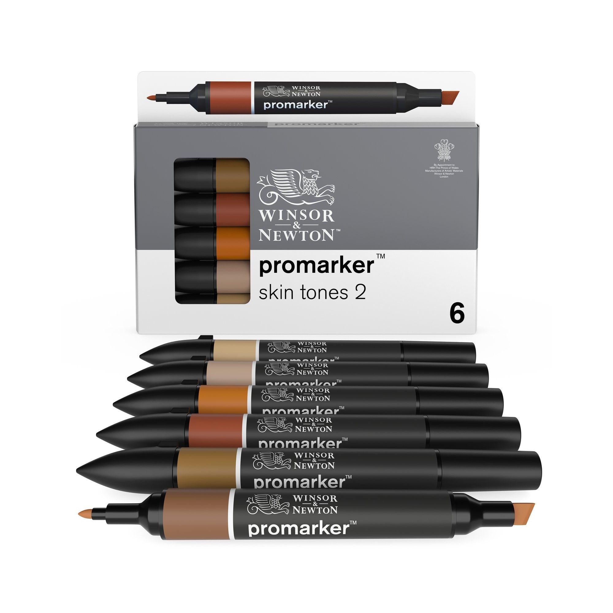 Irresistible 6-Piece Double-Tip Promarker Marker Set in Gorgeous Skin Tones
