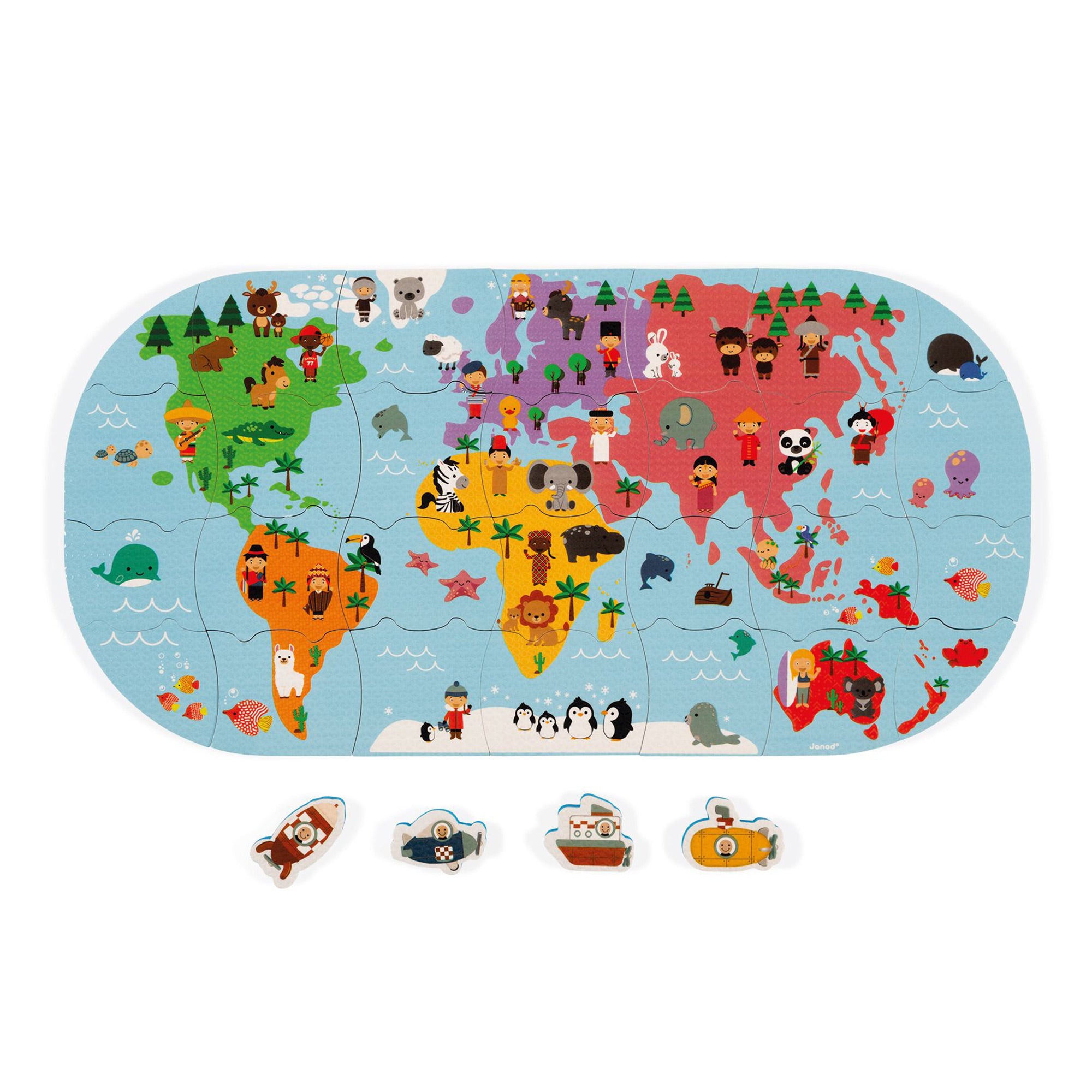 Magical 28-Piece Explorers Map Bath Puzzle