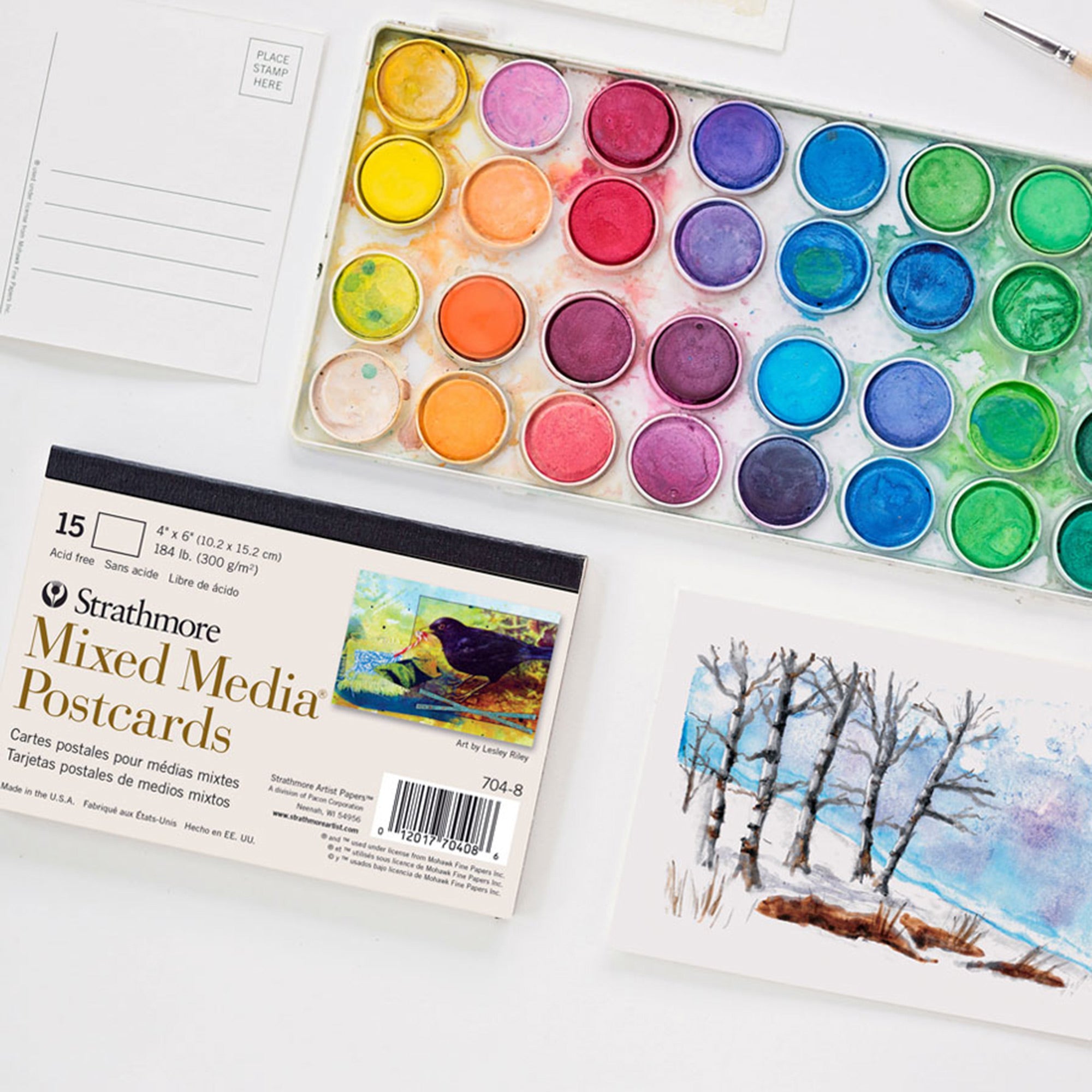 15-Piece Set of Premium Mixed Media Postcards