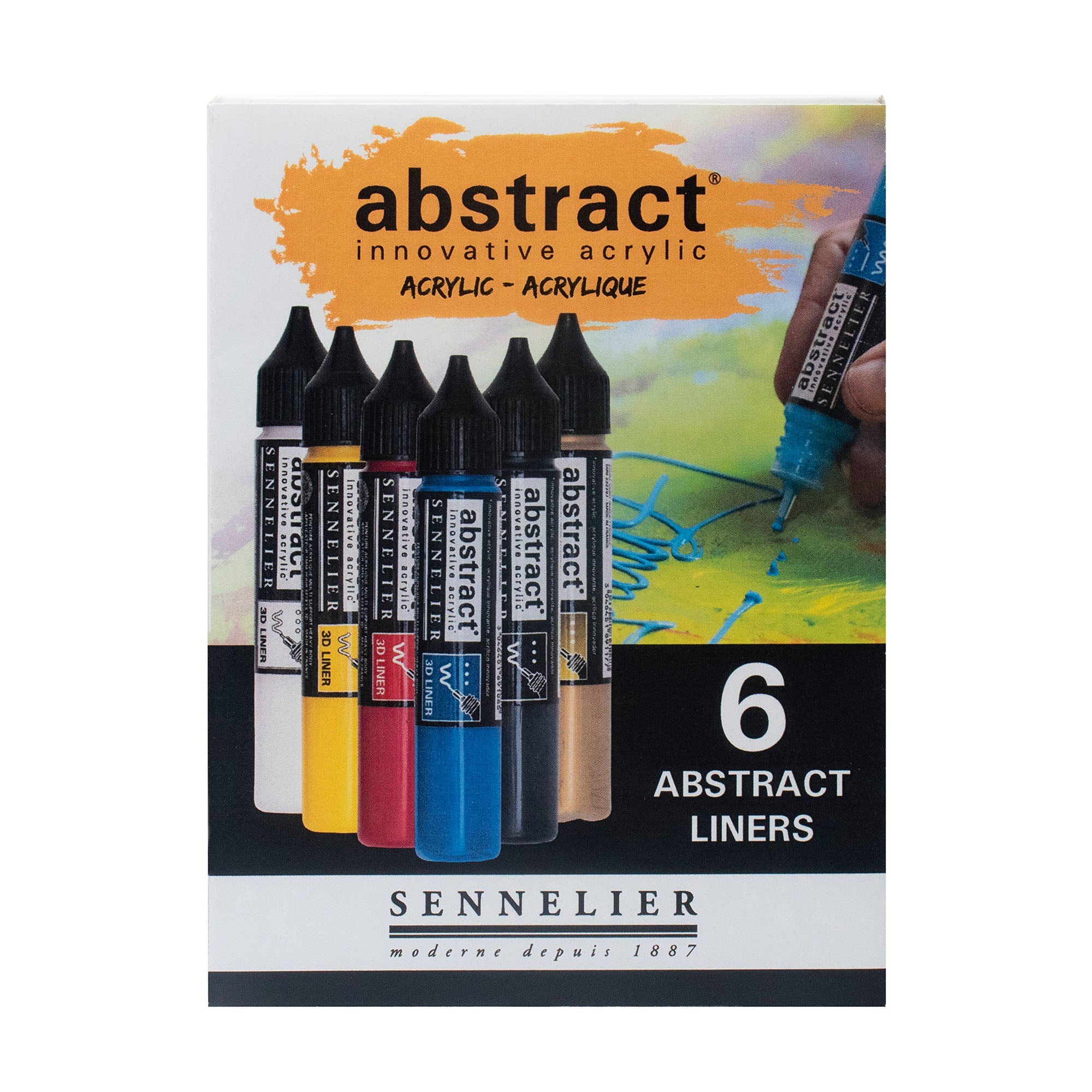Sennelier 6-Pack Abstract Liner Acrylic Markers - A Must-Have for Artists!