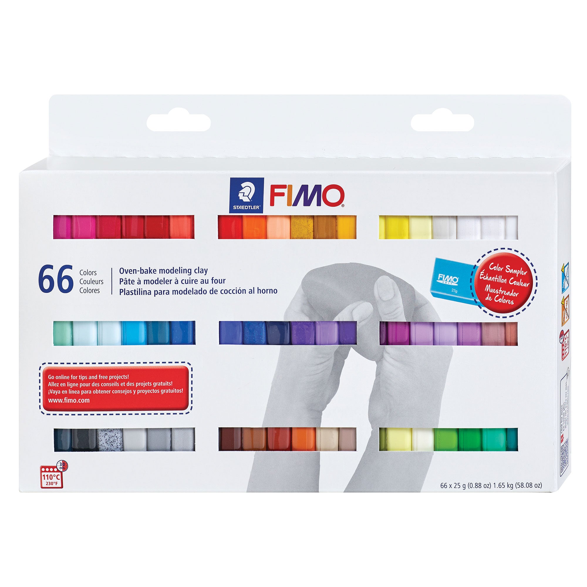 66-Piece FIMO Soft Polymer Clay Set - A Rainbow of Brilliant Colors!