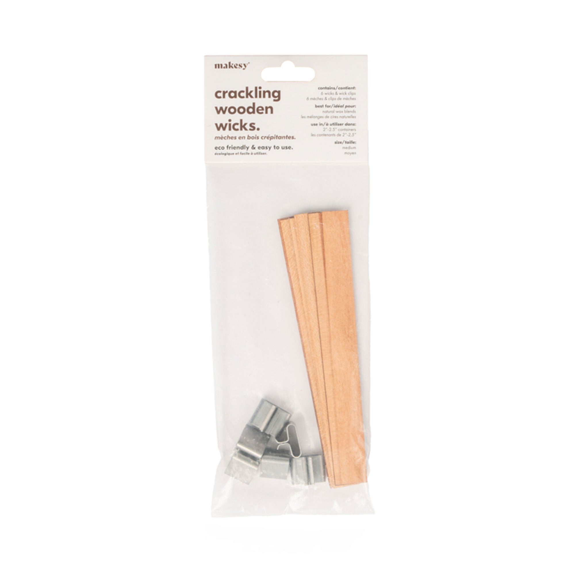 6-Pack Medium Crackling Wooden Wicks - Create Your Own Candles!