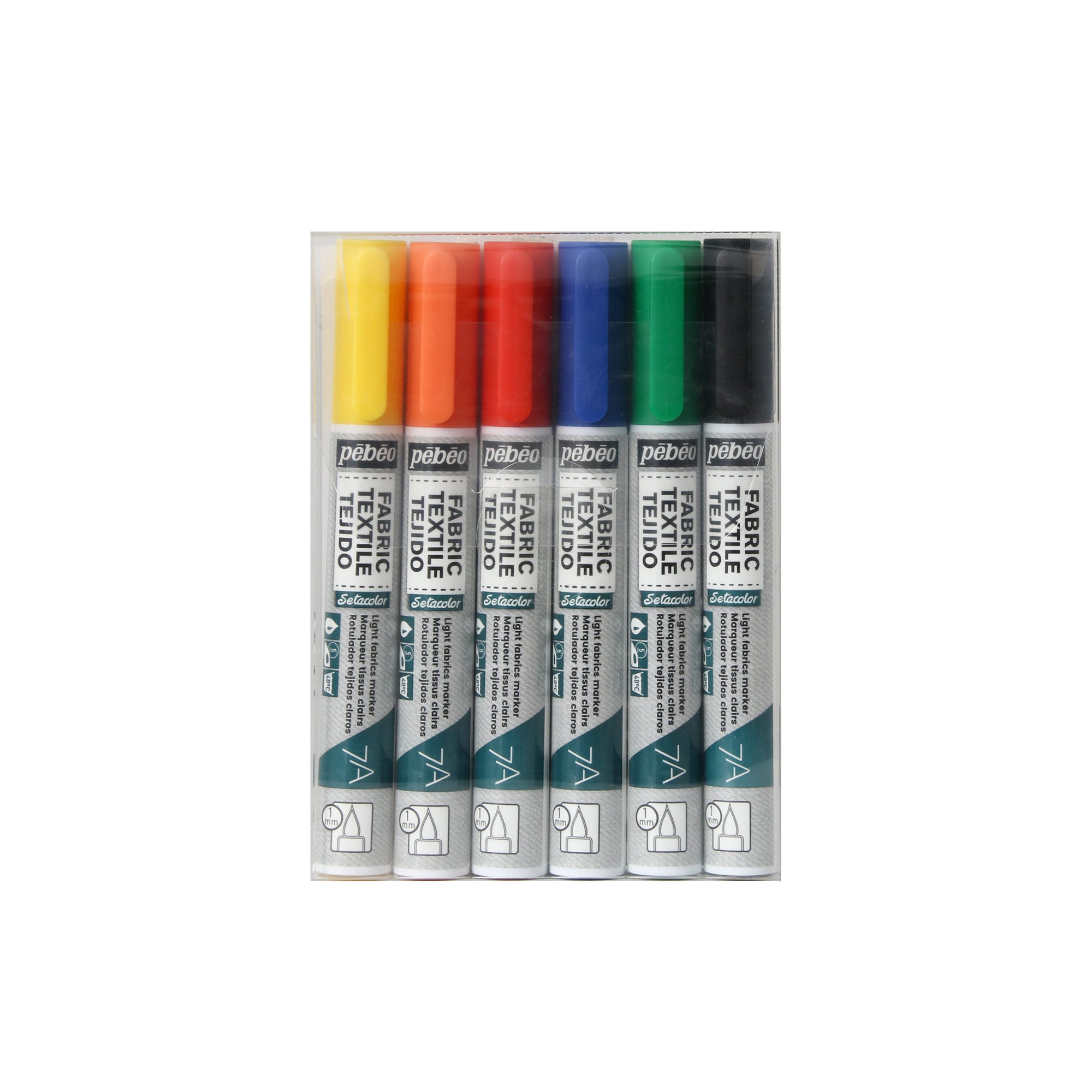 7A Assorted 6-Pack Light Fabric Markers