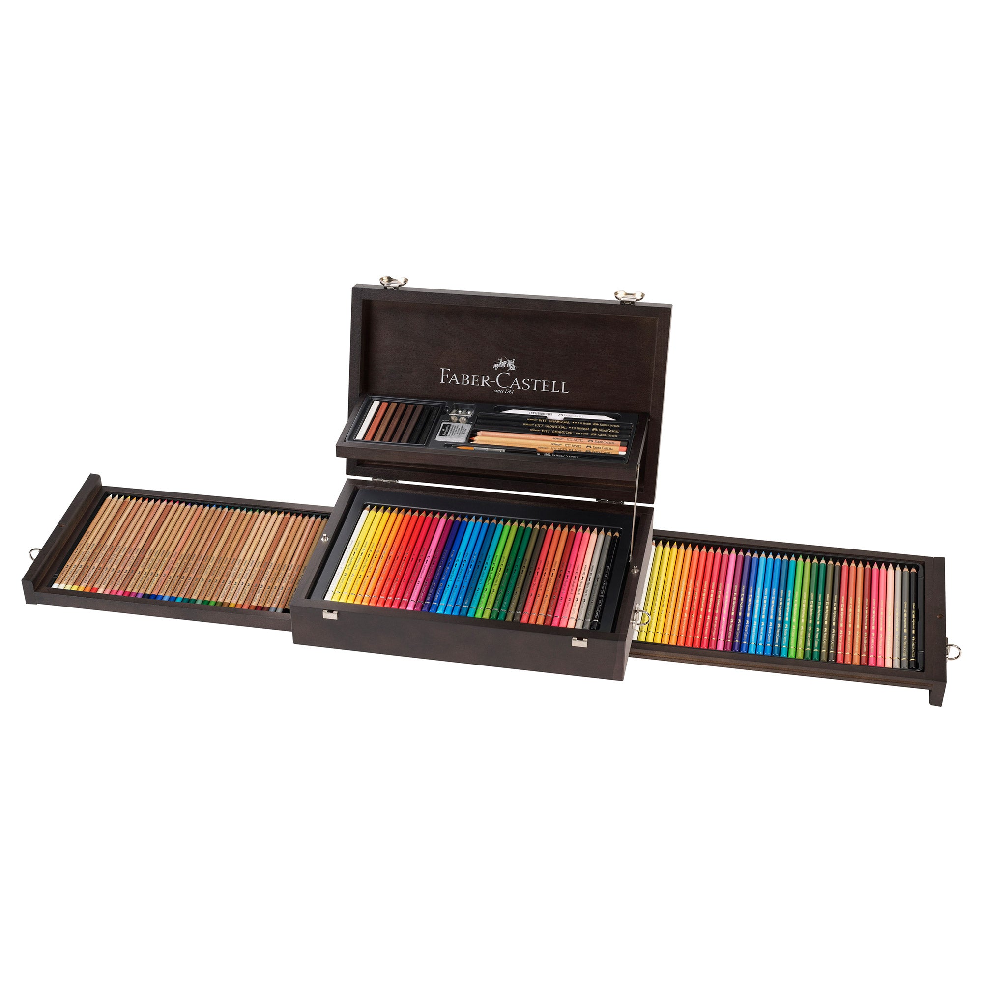 Faber-Castell 125-Piece Premium Art & Graphic Collection in Elegant Wooden Case