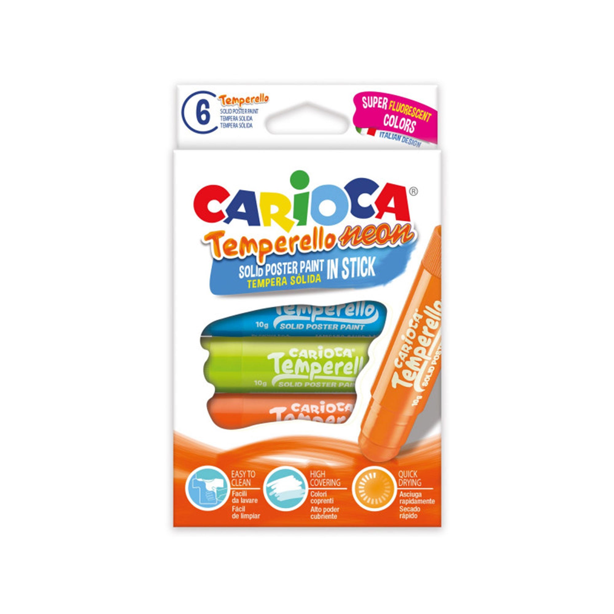 6-Pack Temperello Neon Poster Paint Sticks - Unleash Your Creativity!