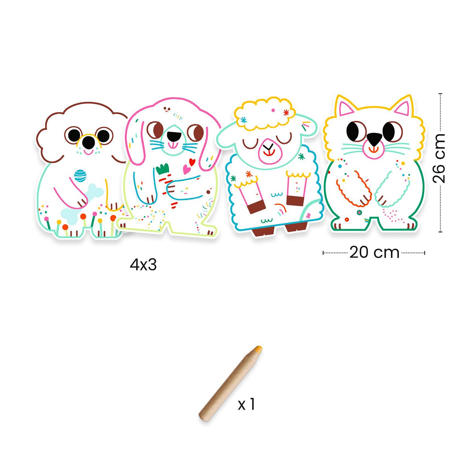 Magic Colour Reveal: Familiar Animals Pictures