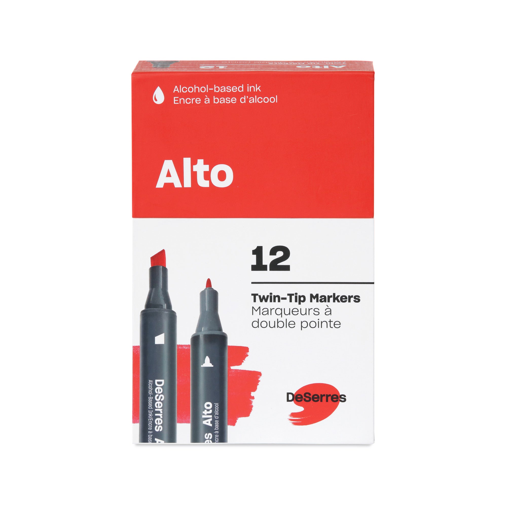 Alto 12-Pack Marker Set: Essential Colors with Chisel and Fine Tips