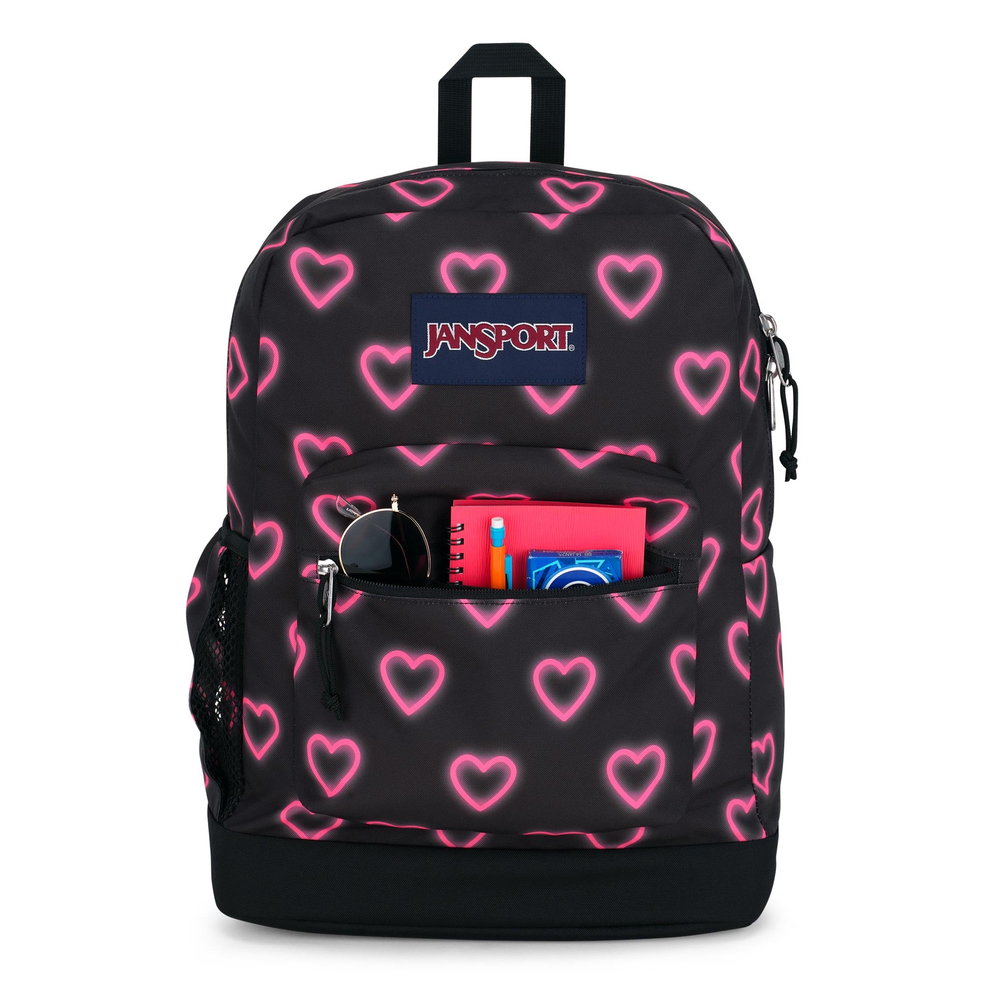 Cross Town Plus Backpack - Happy Hearts Black, 26L: Your Ultimate Tech Companion