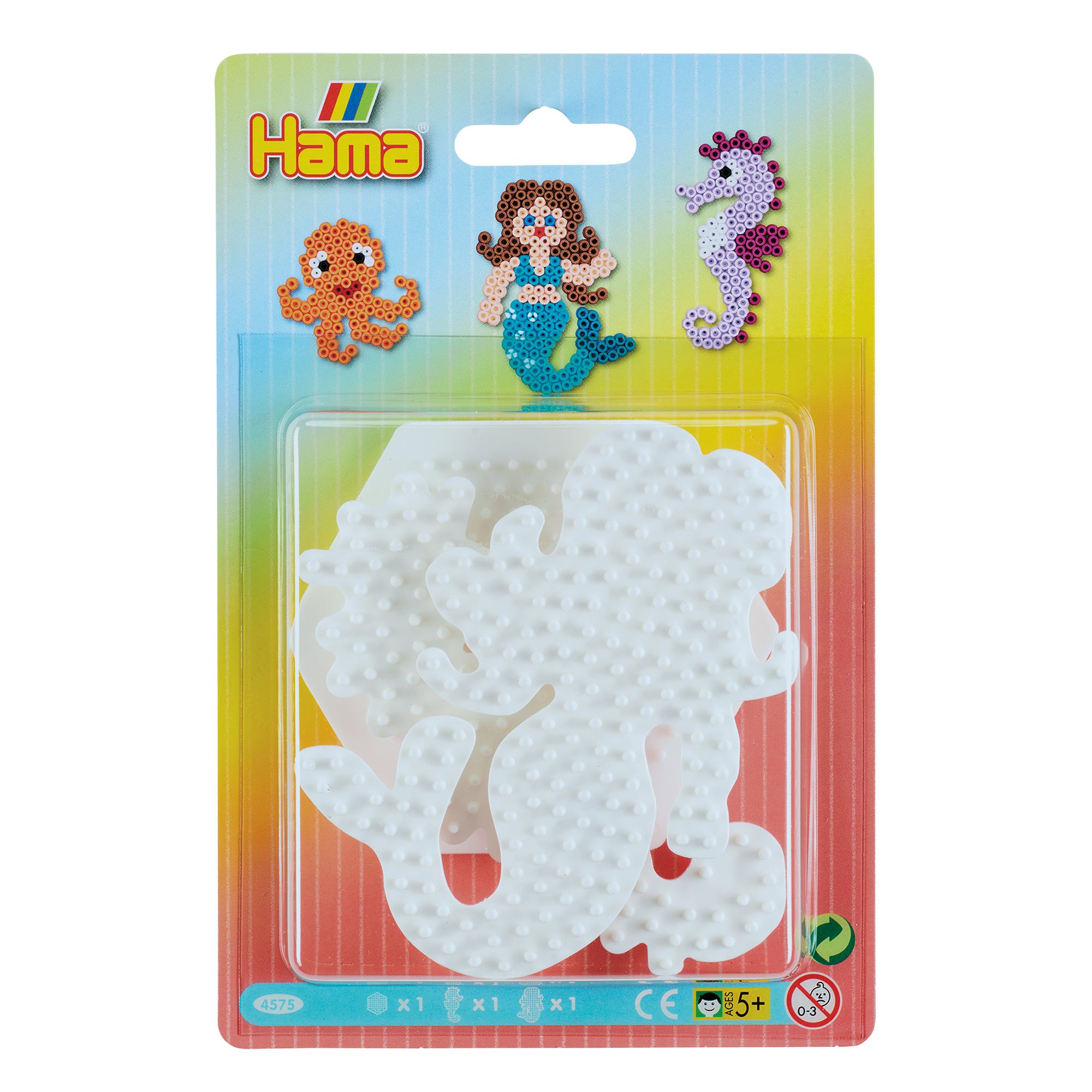 Hama Pegboards 3-Pack - Mermaid, Seahorse & Hexagon Delight