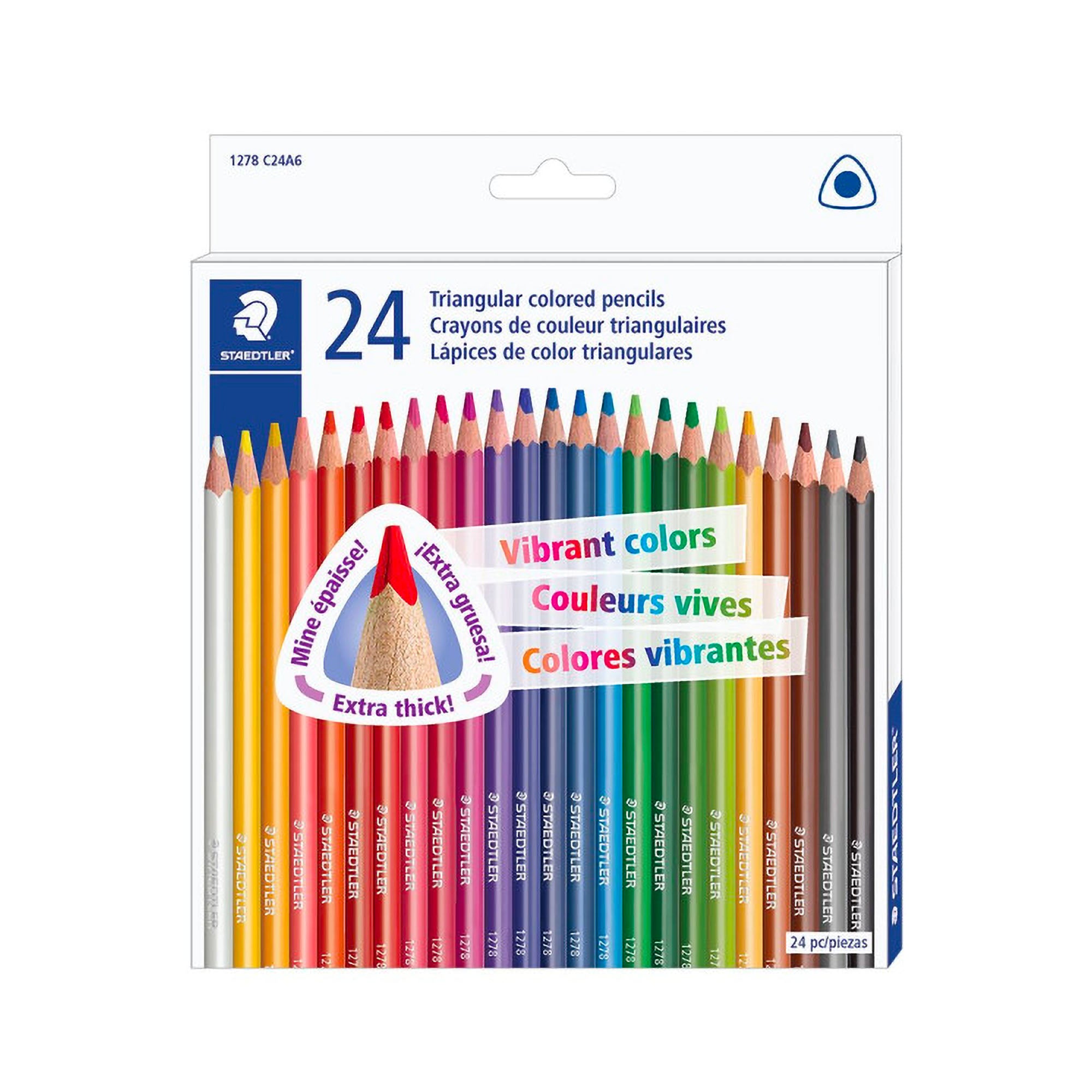 24-Pack Vibrant Triangular Coloured Pencils - Unleash Your Creativity!