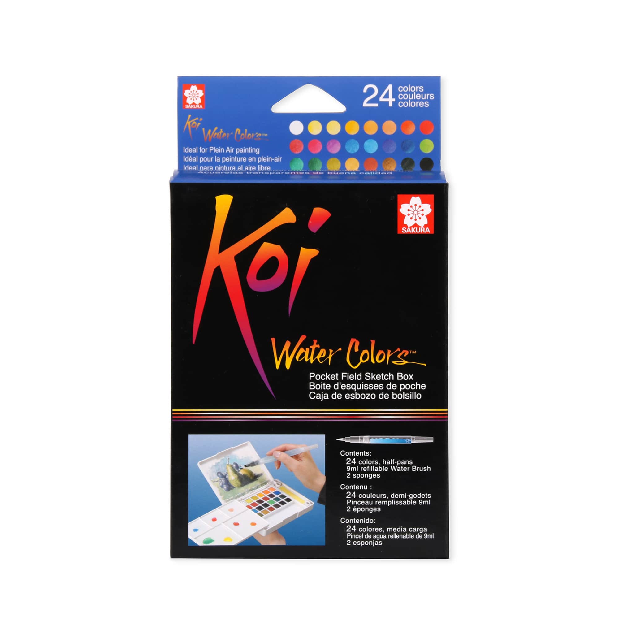 24 - Colour Portable Pocket Watercolour Masterpiece Set