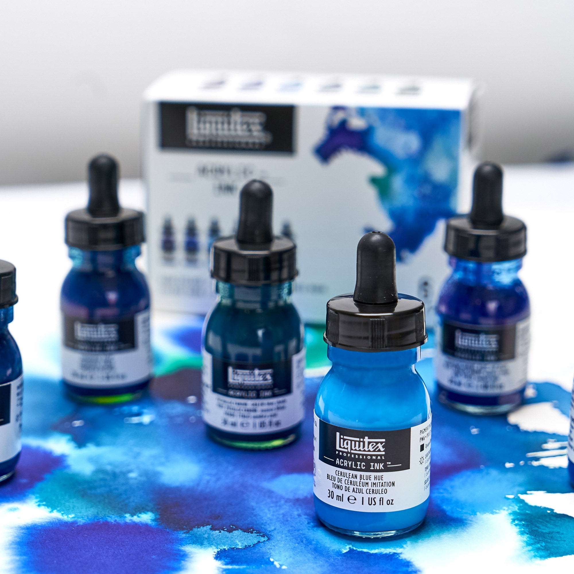 Liquitex Aqua Acrylic Ink Set - 6 Bottles, 30 ml Each
