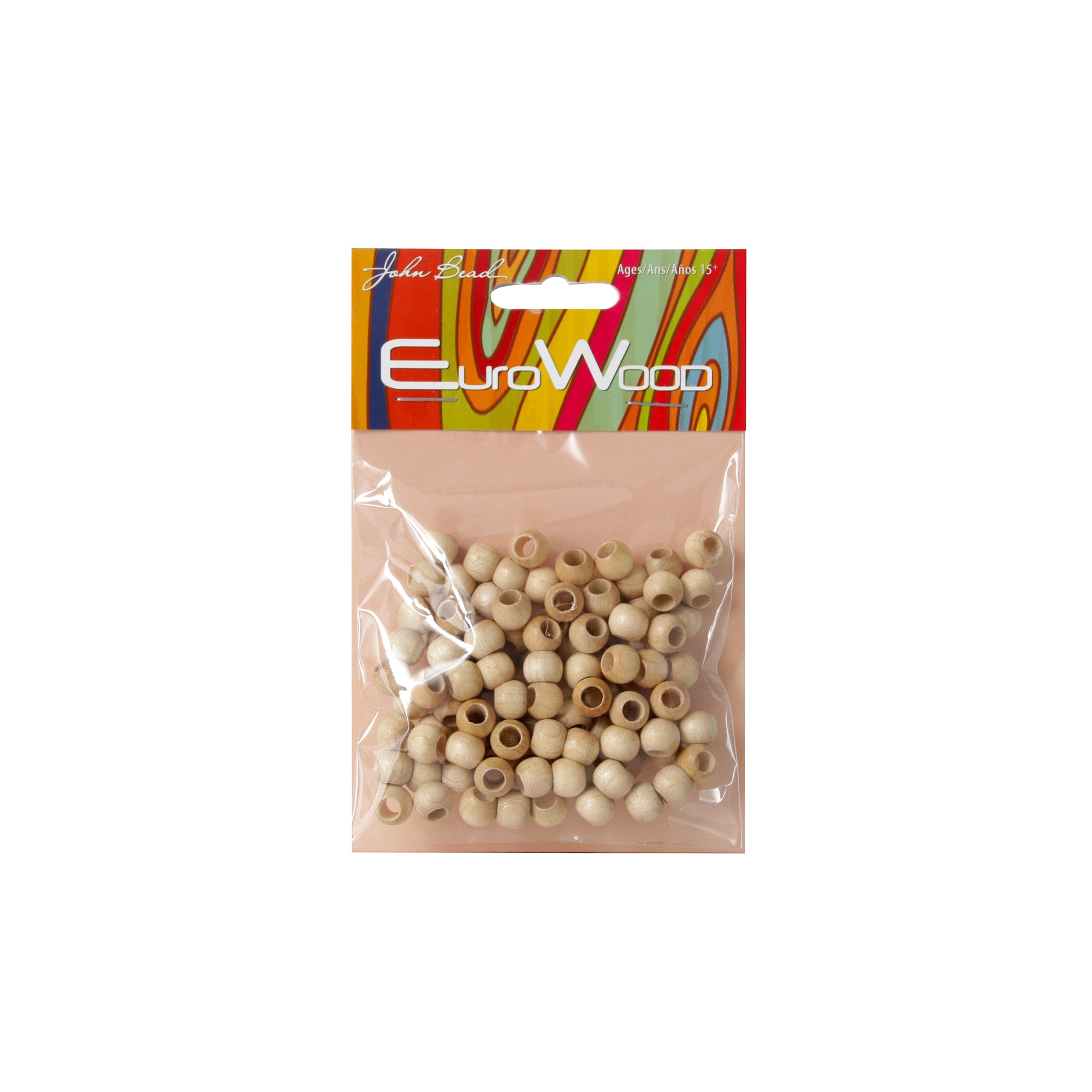 Exquisite 100-Pack Round Large-Hole Wooden Beads in Neutral Tones