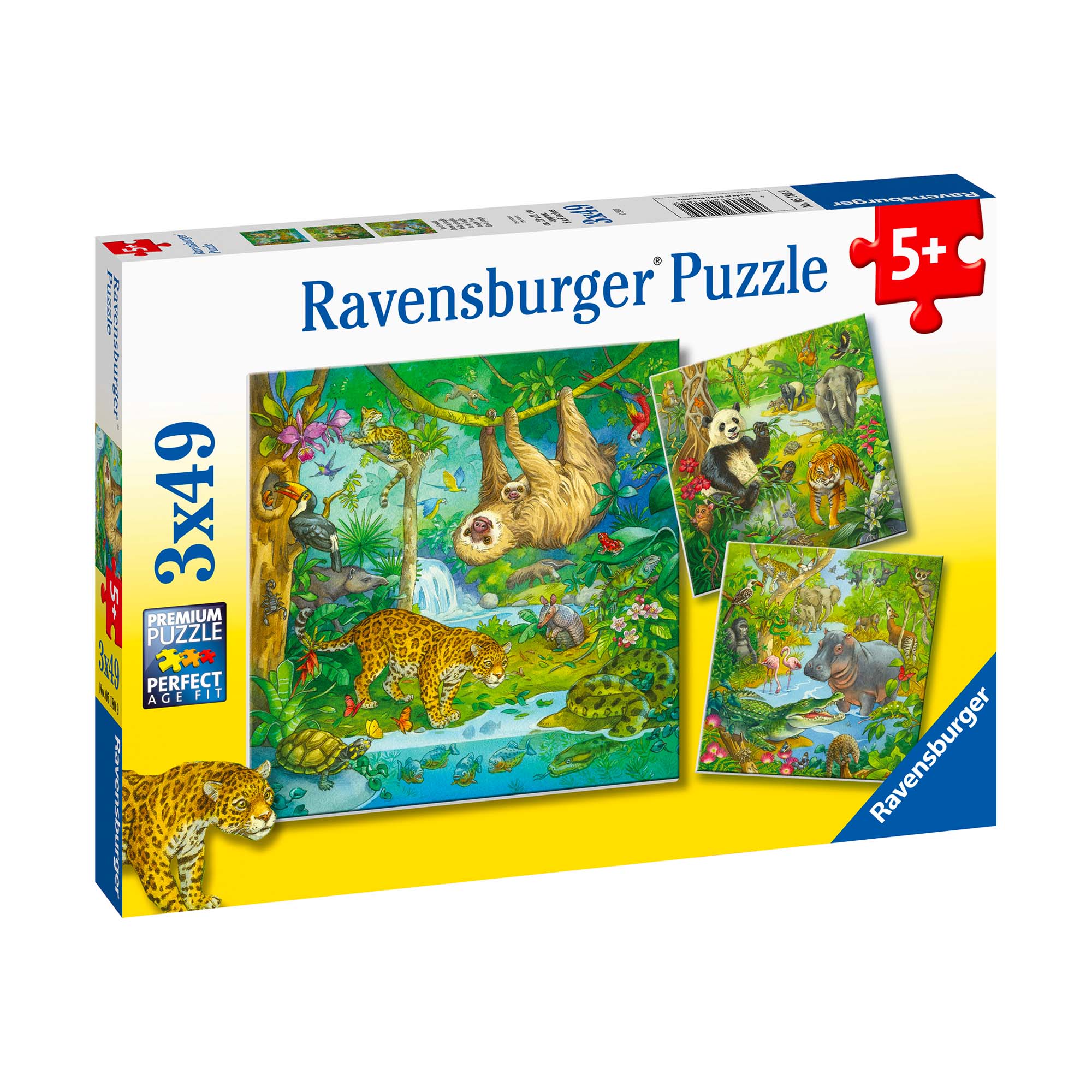 3-Pack 49-Piece Jungle Fun Puzzle Set