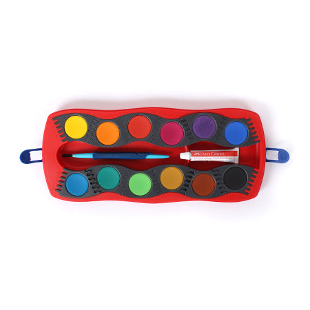 Faber-Castell 12-Colour Watercolour Set with Click-Together Pans
