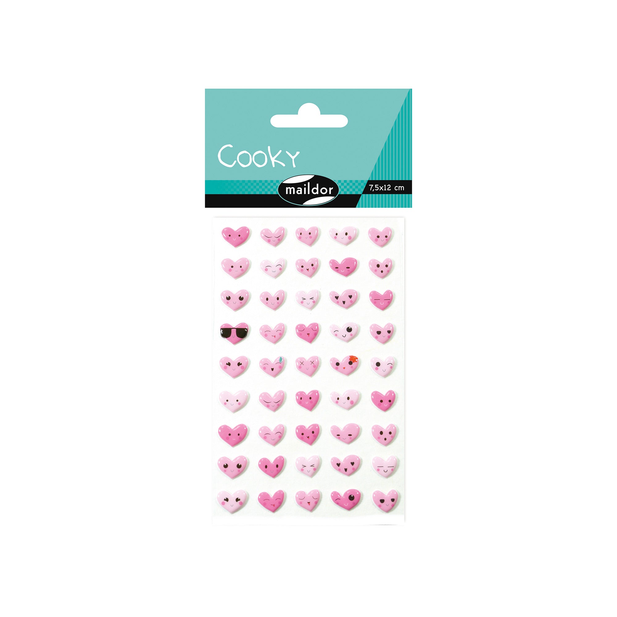 Awesome 3D Emoji Hearts Cooky Stickers