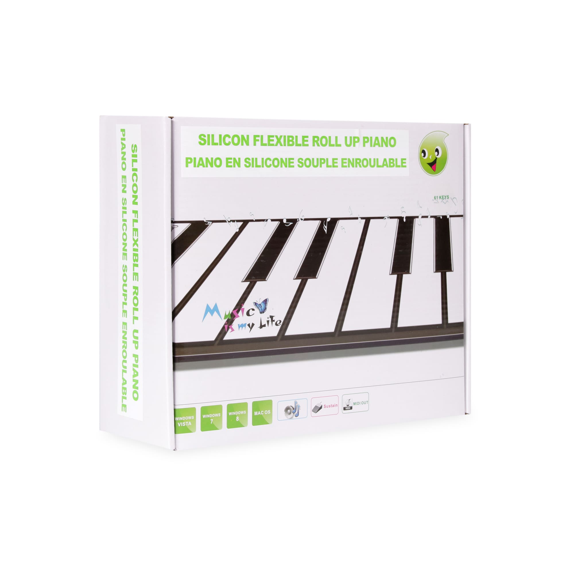 Portable 61-Key Roll-Up Silicone Piano Keyboard