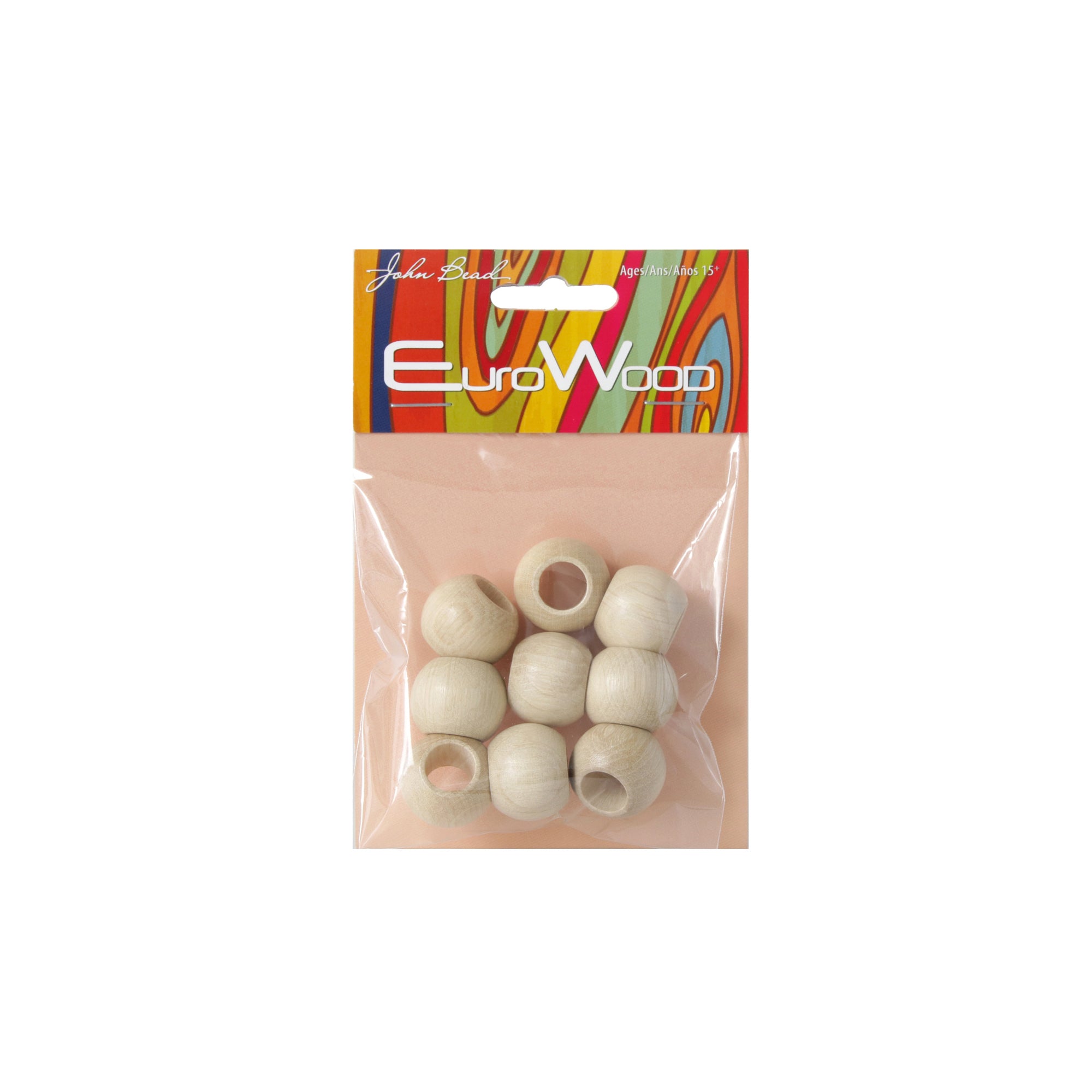 Stunning 9-Pack Large-Hole Wooden Beads for Unique Creations