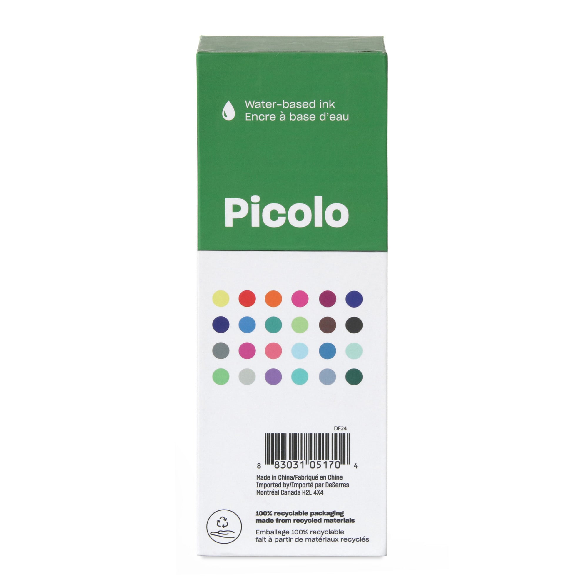 24-Pack Picolo Fineliners Set - 0.4 mm, Assorted Vibrant Colors