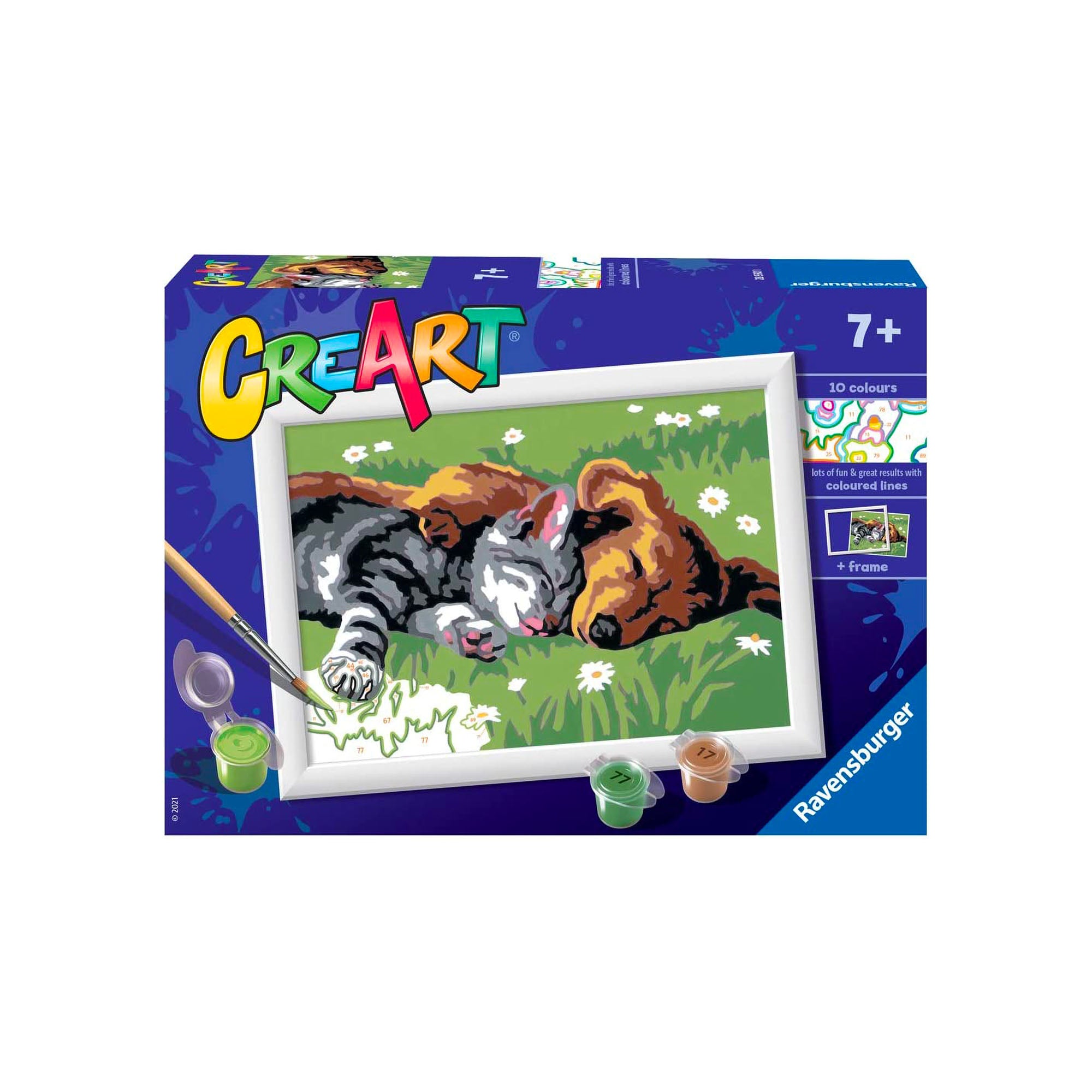 CreArt Kids' Enchanting Paint by Number Kit: Sleeping Cat & Dog