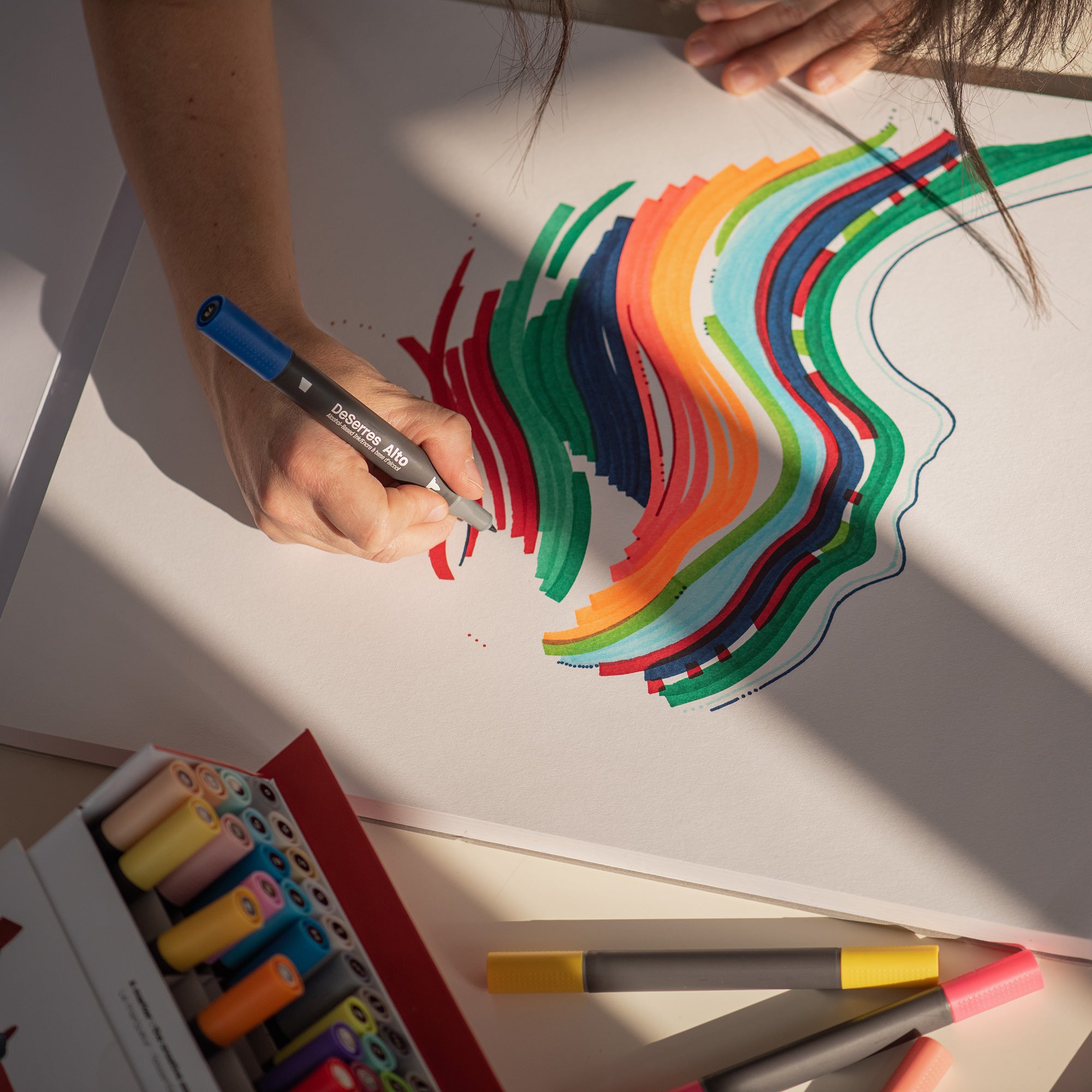Alto 12-Pack Marker Set: Essential Colors with Chisel and Fine Tips