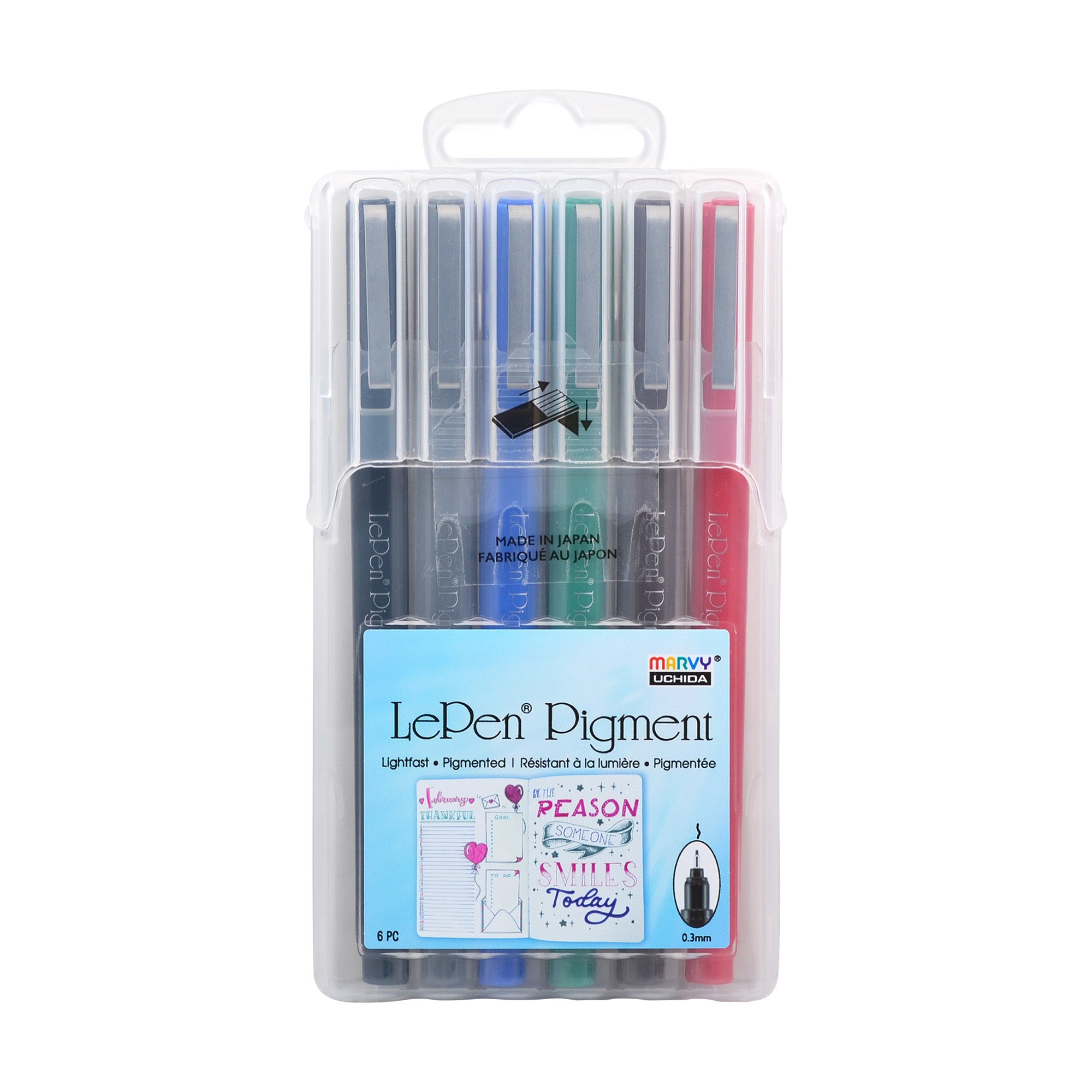 Le Pen Fineliners 6-Pack - Vibrant Primary Colors