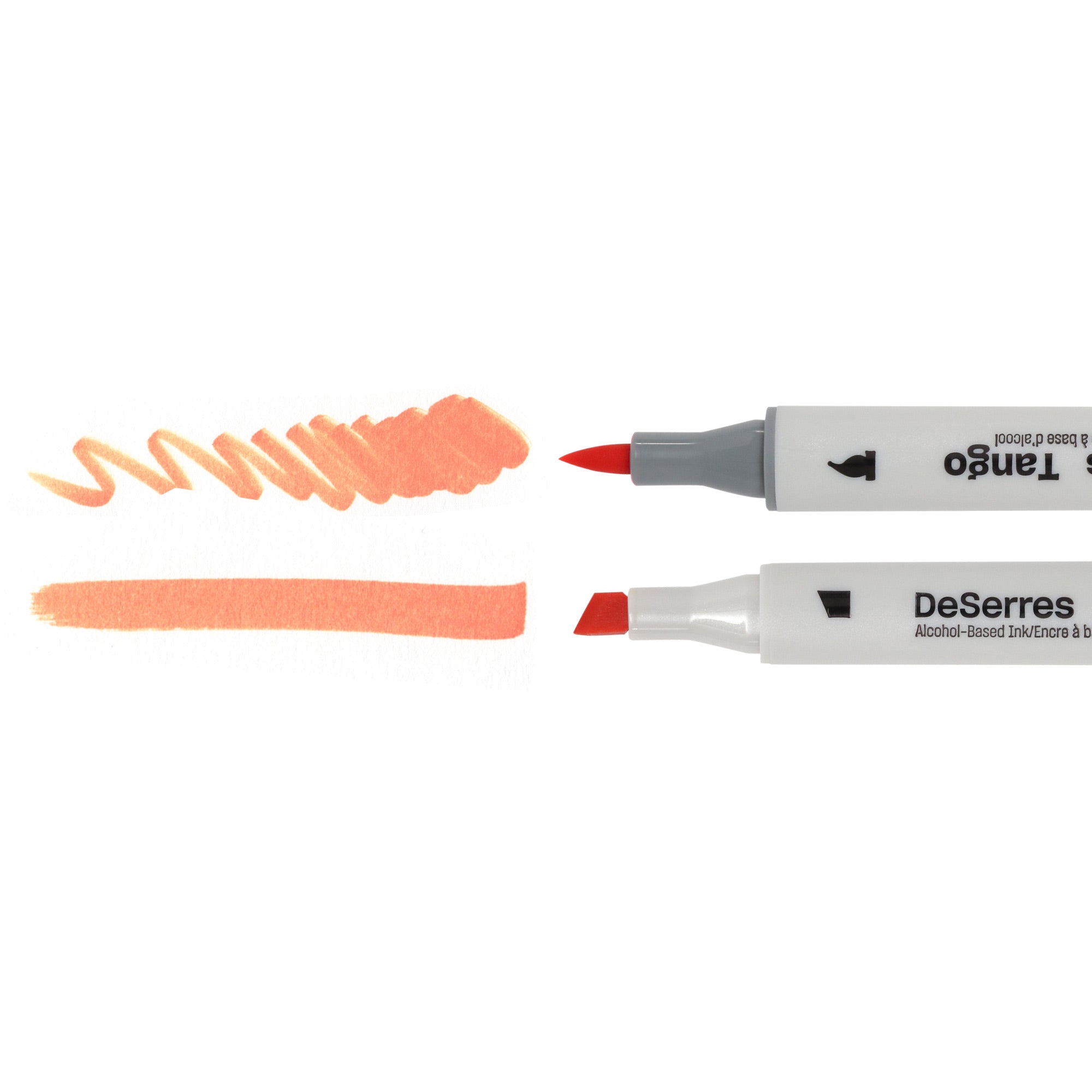 Tango Double-Tip Markers Set - 12 Pack of Assorted Colors with Chisel and Brush Tips