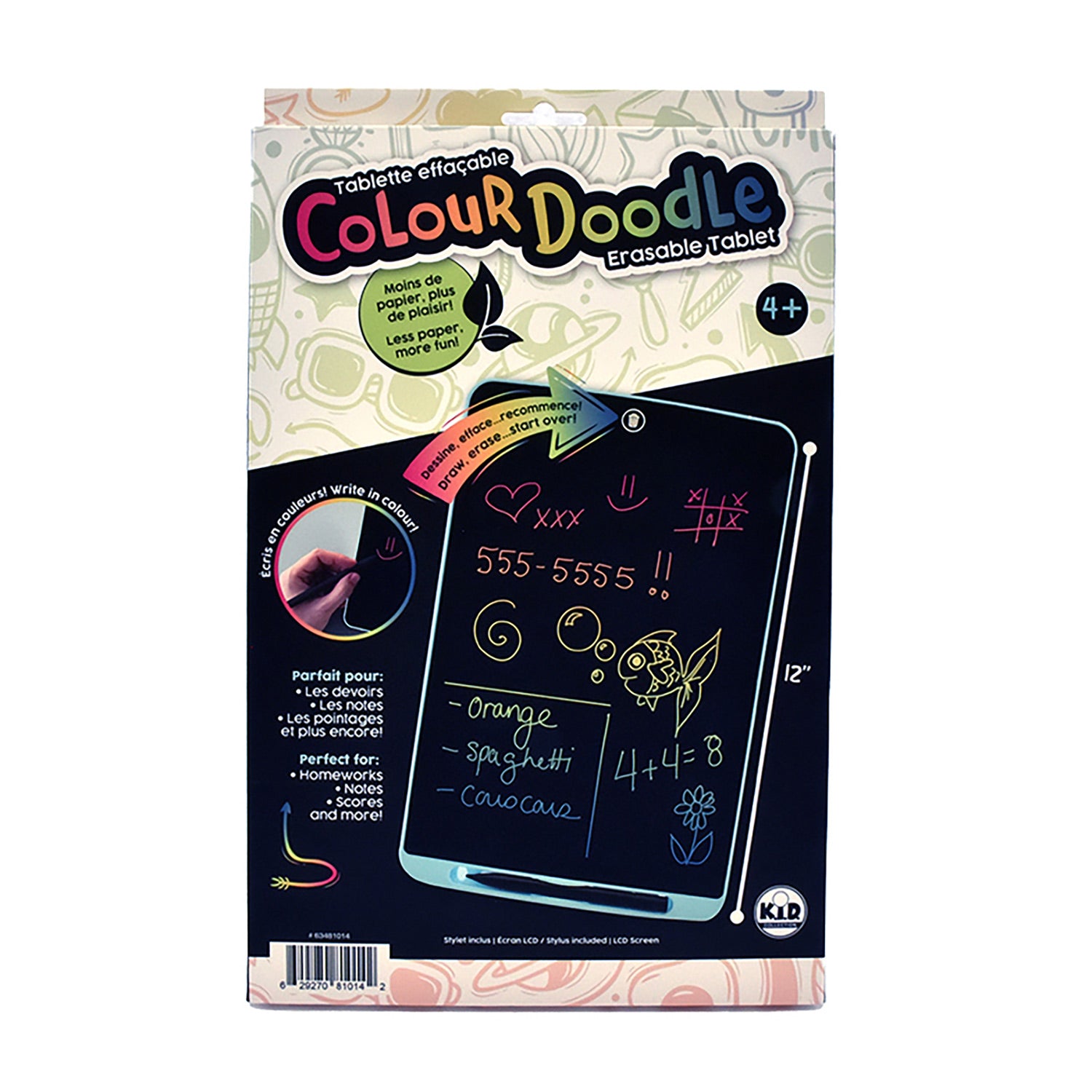 12-Inch Colorful Erasable Doodle Tablet - Unleash Creativity!