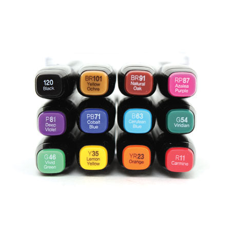 12-Piece Touch Twin Marker Set - Essential Basic Colors