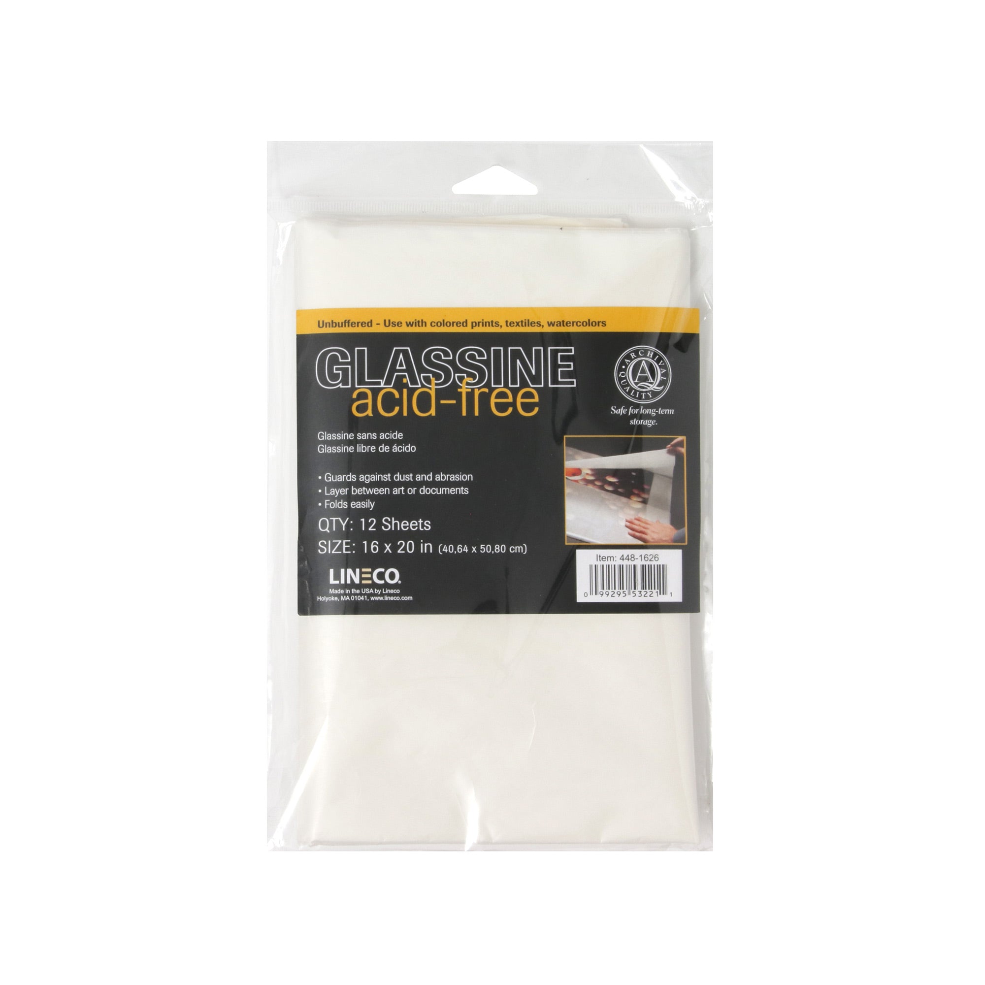 12-Pack Acid-Free Glassine Sheets for Art Protection