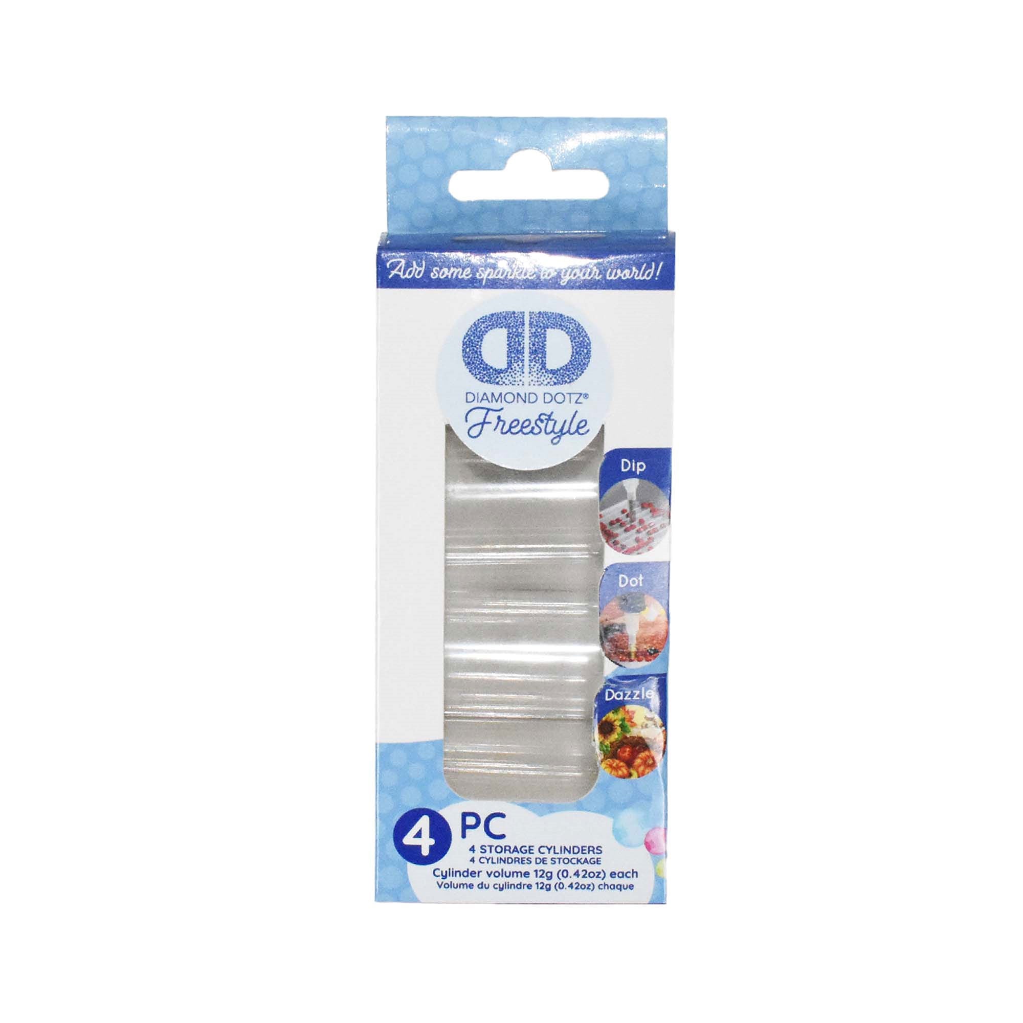 4-Pack Diamond Dotz Bead Storage Cylinders - Keep Your Beads Organized!