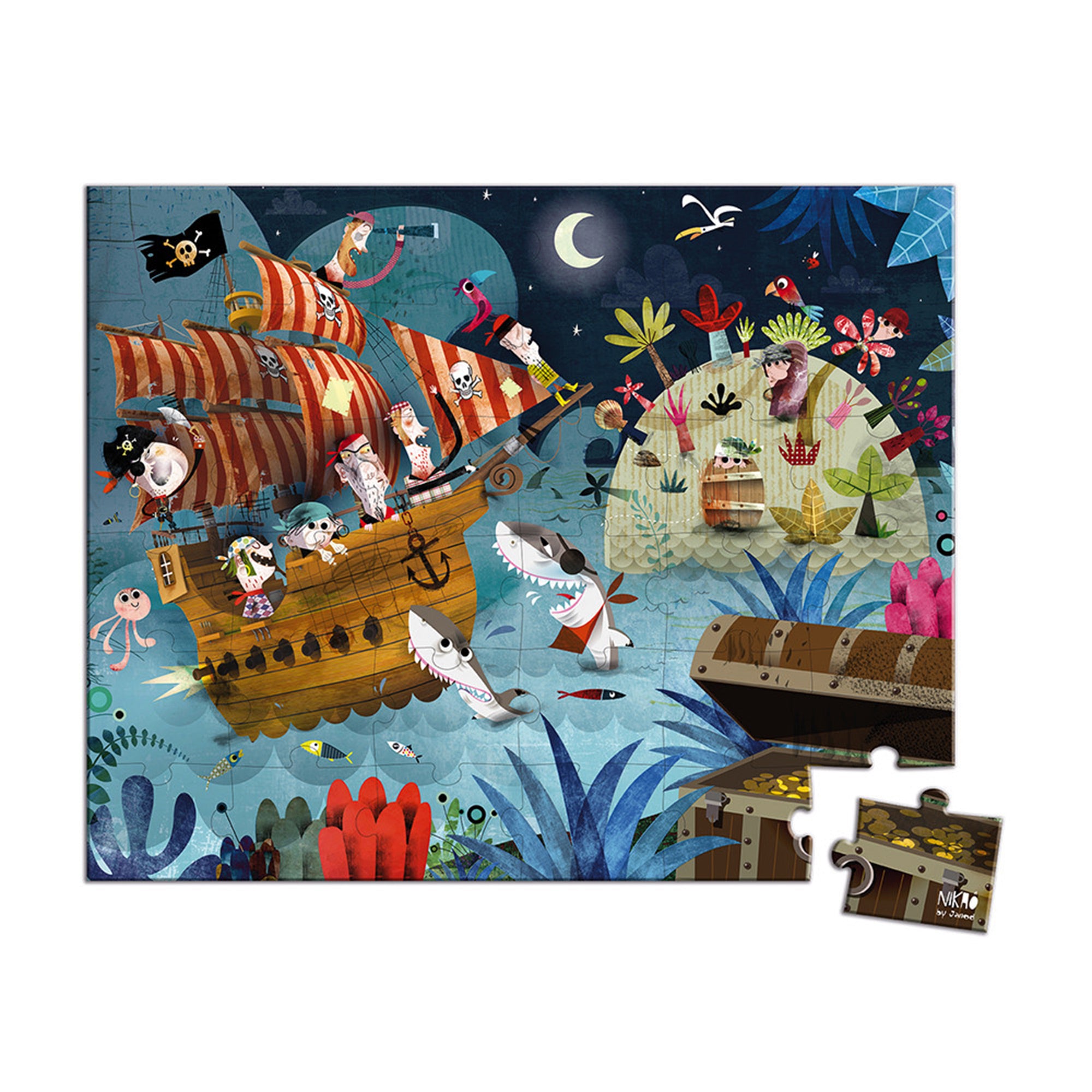 36-Piece Treasure Hunt Puzzle - A Magical Adventure!